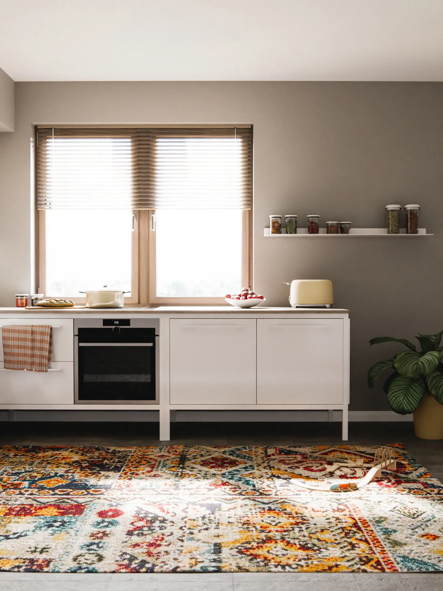 Rug made of 100% Polypropylen in Multicolor with a 100% Polypropylen high pile by benuta Nest
