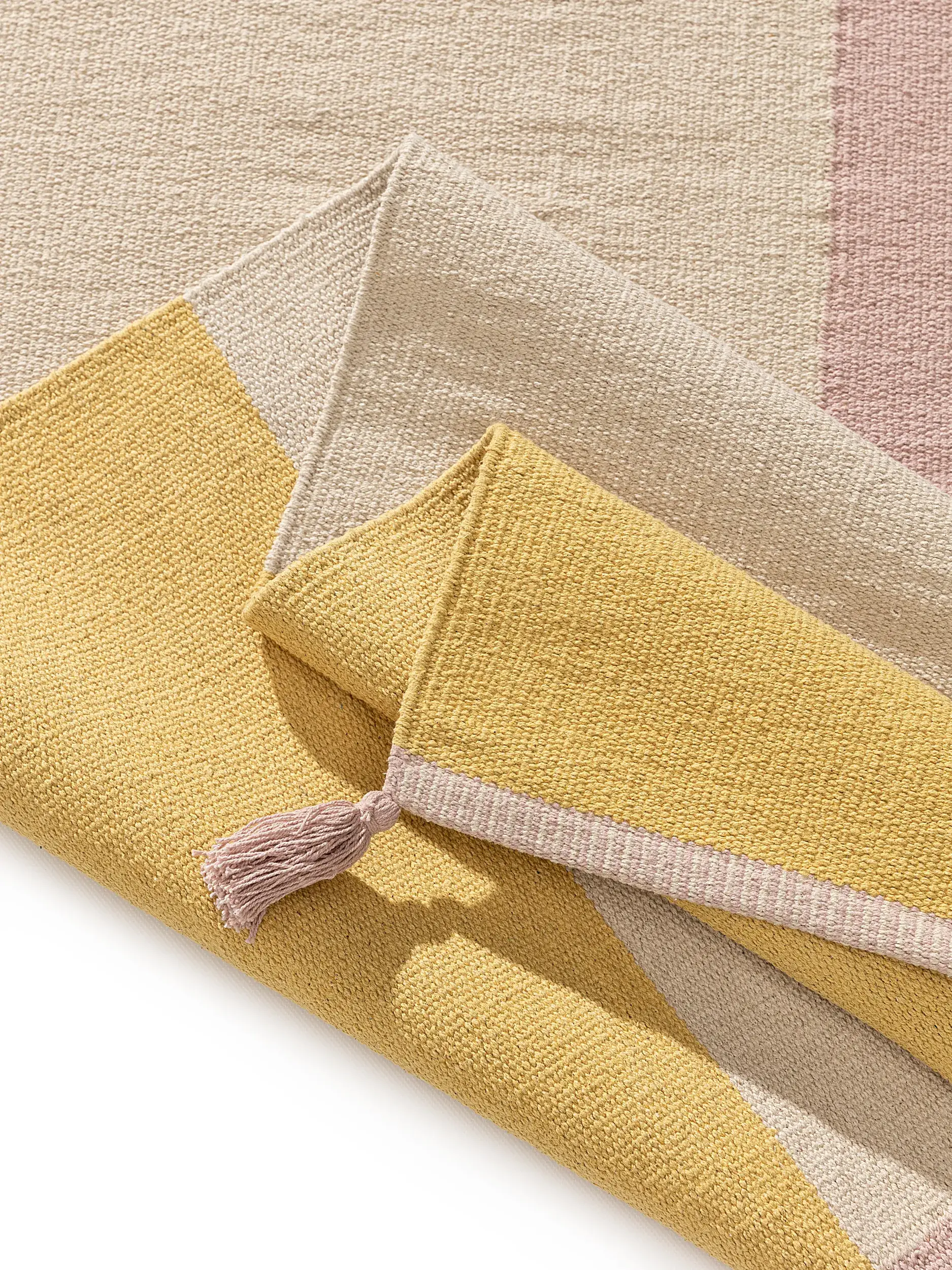 Teppich aus 100% Baumwolle in Multicolor mit 100% Baumwolle hohem Flor von Lytte