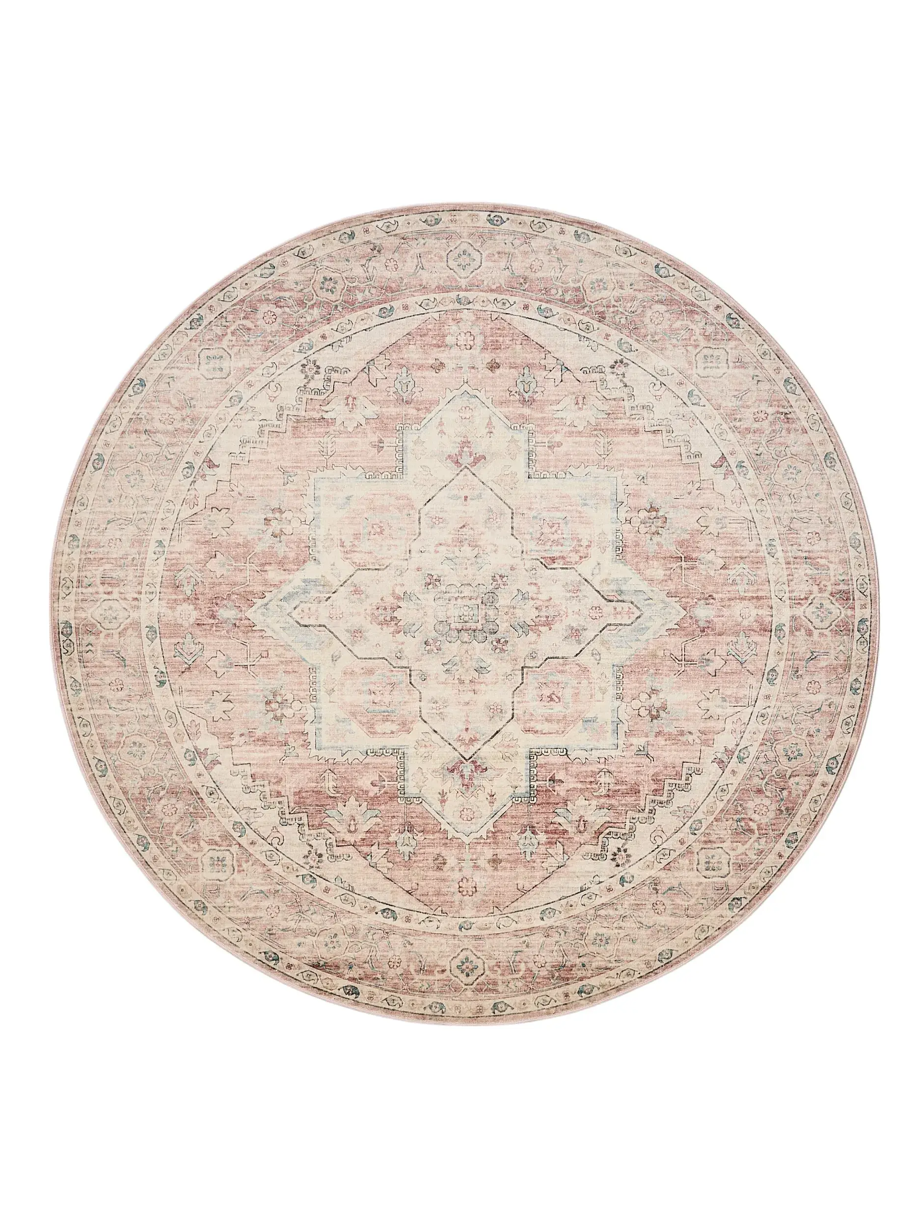 Rug made of 100% Polyester in Pink with a 100% Polyester high pile by benuta Nest