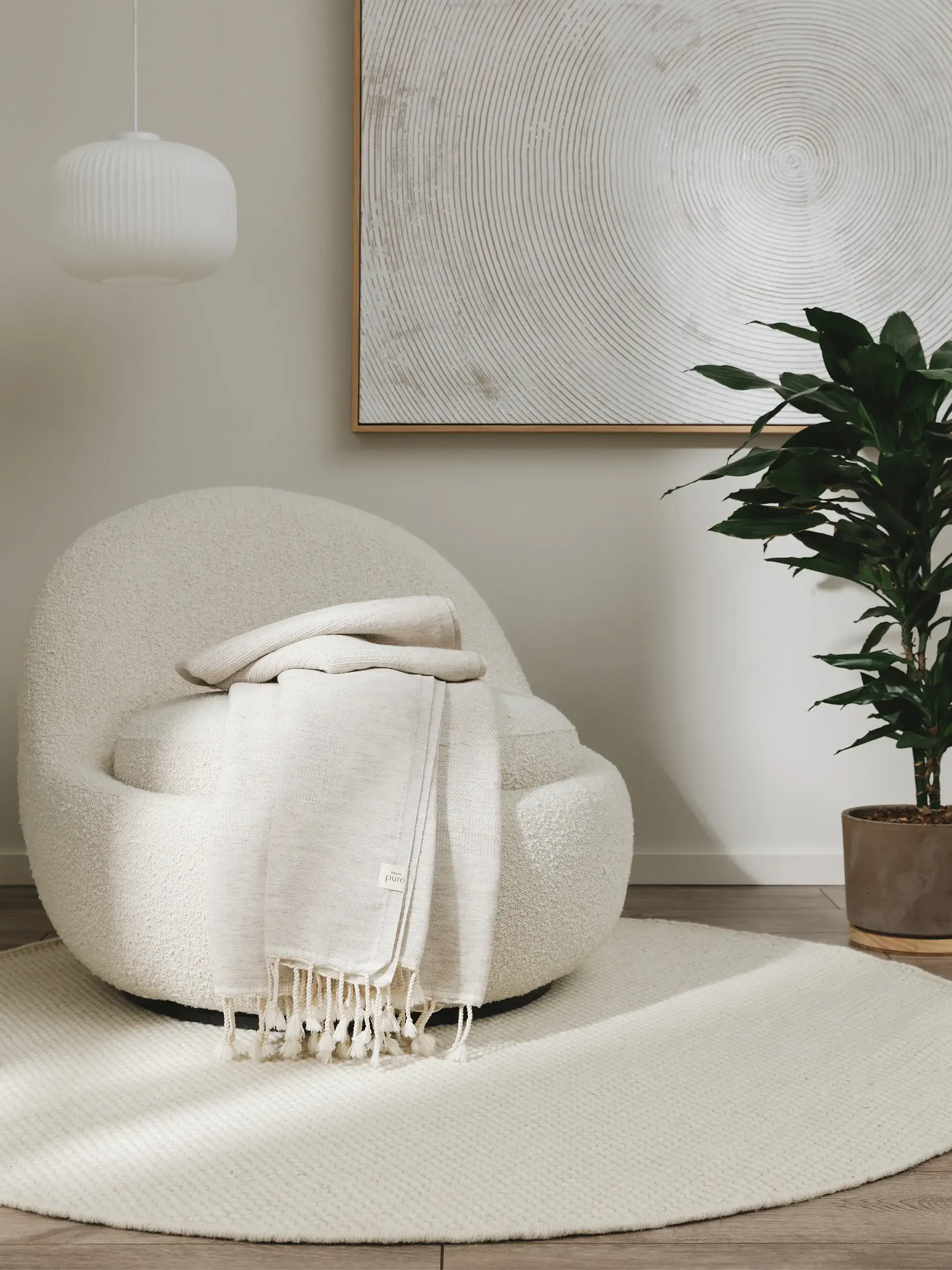 Decke Olivia Beige im Design  aus  von benuta Pure