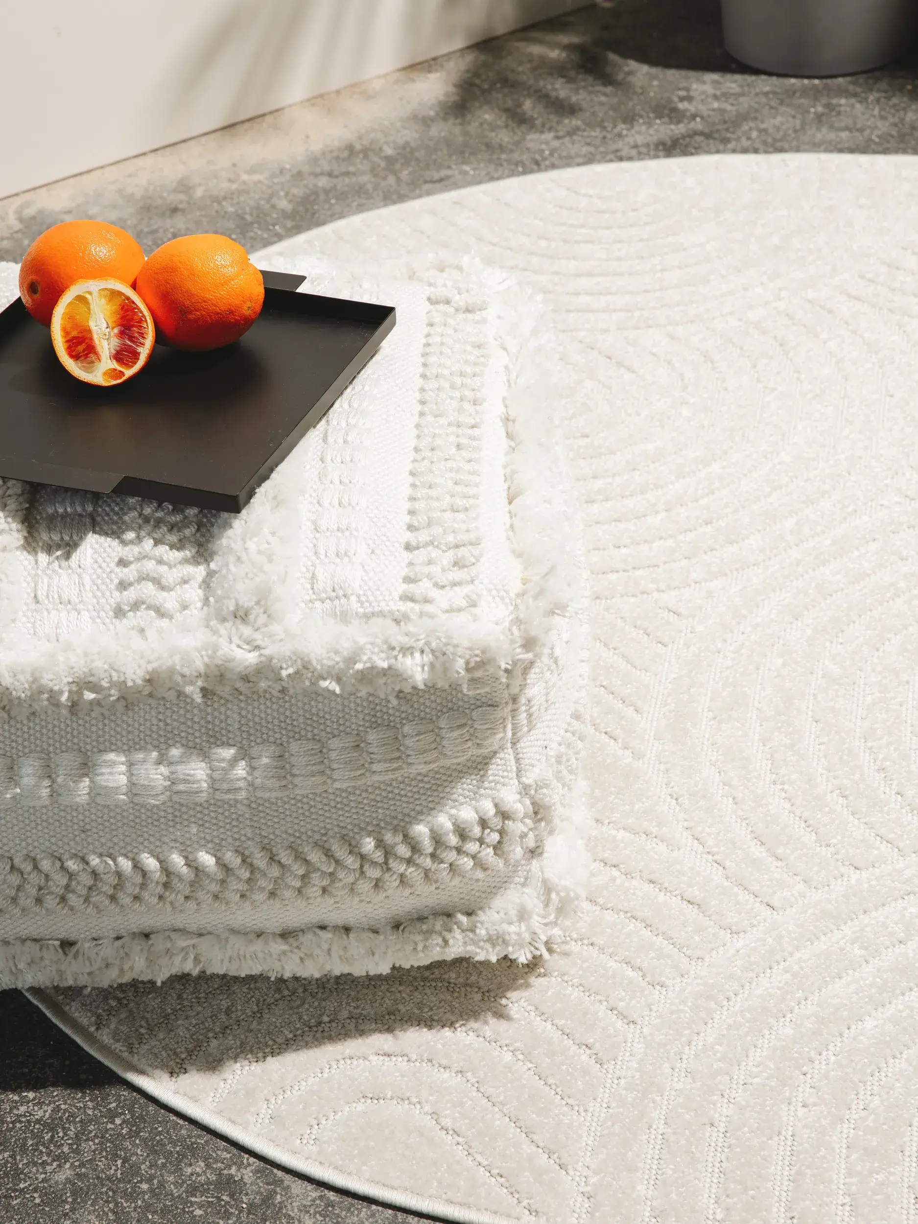 Teppich aus 100% Polypropylen in Beige mit 100% Polypropylen hohem Flor von benuta Pop