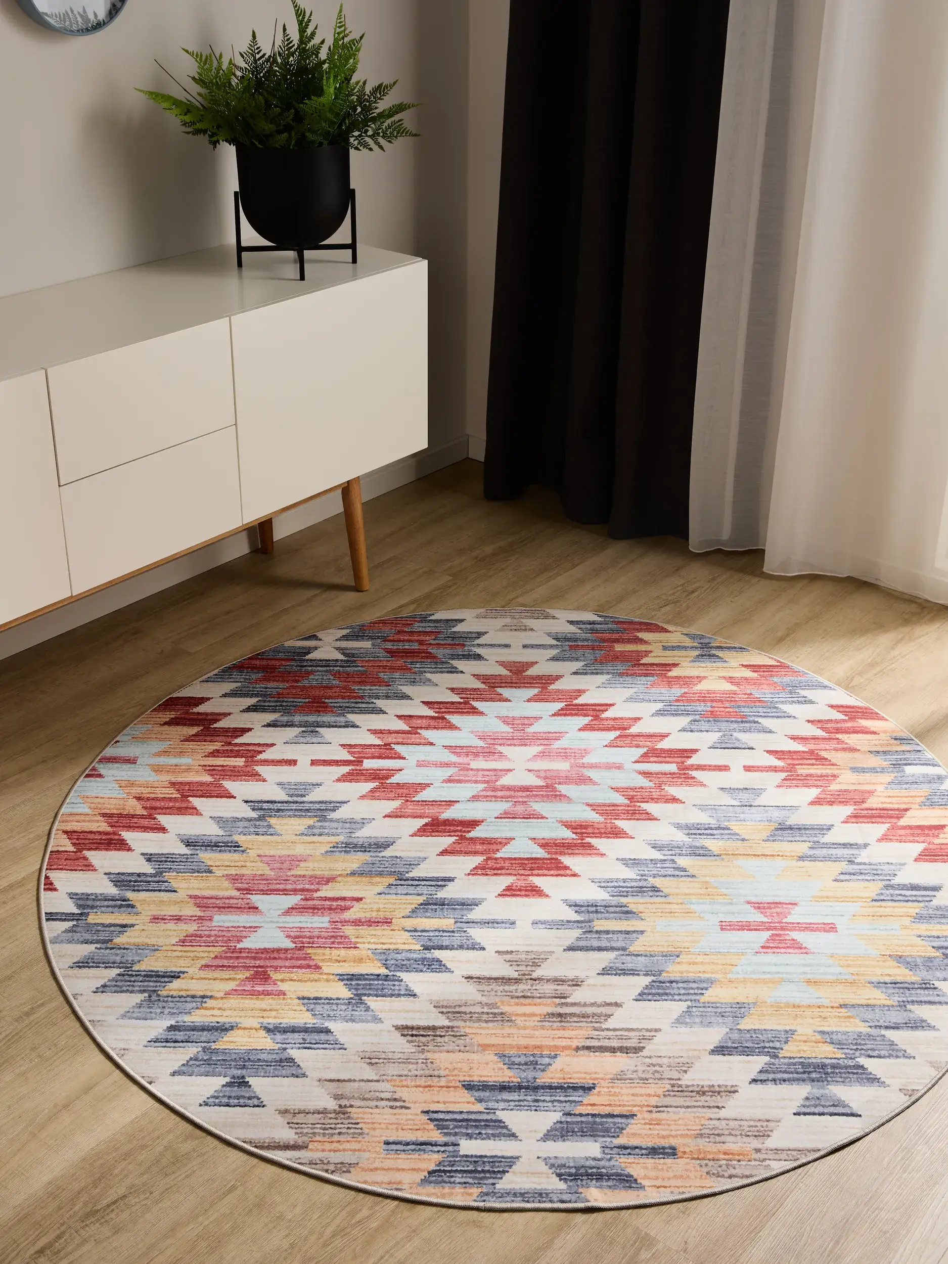 Rug made of 100% Polyester in Multicolour with a 100% Polyester high pile by benuta Basic
