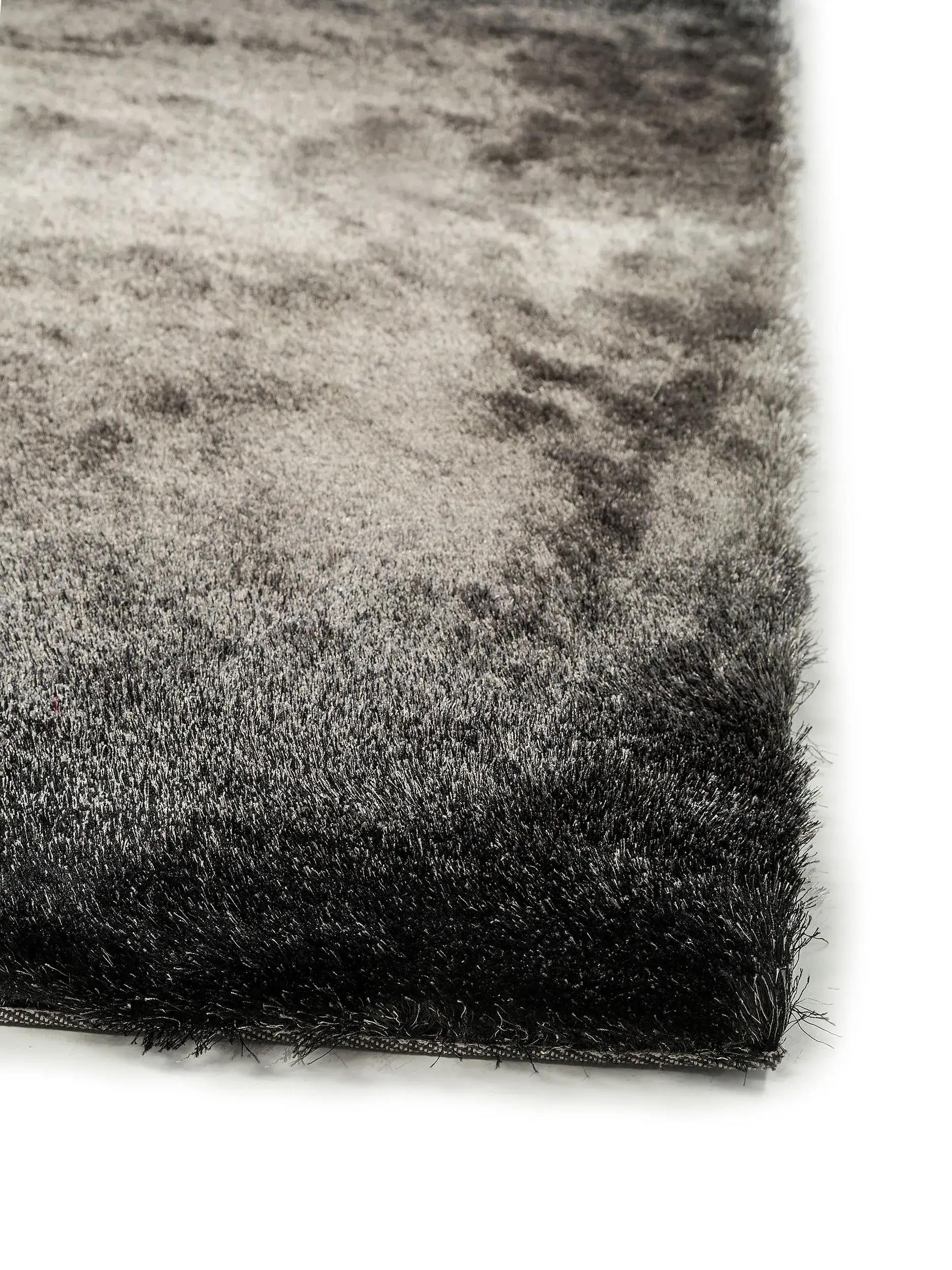 Teppich aus 100% Polyester in Grau mit 100% Polyester hohem Flor von benuta Nest