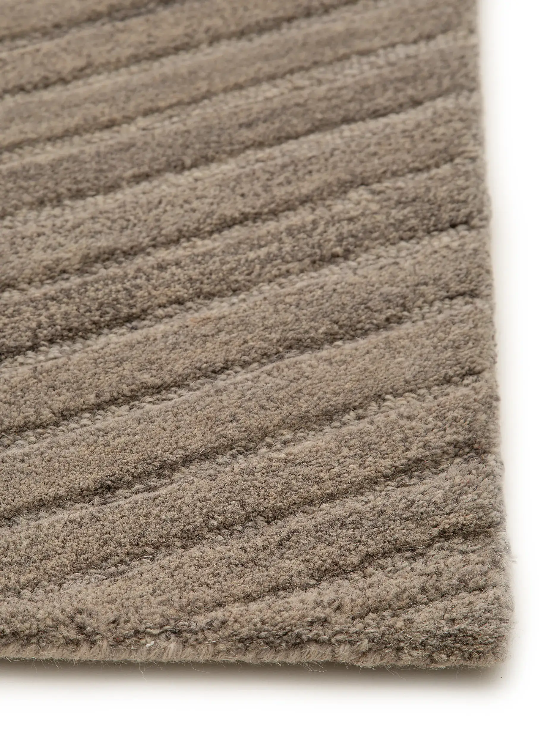 Matta av 100% Ull i Beige med 100% Ull hög lugg från benuta pure
