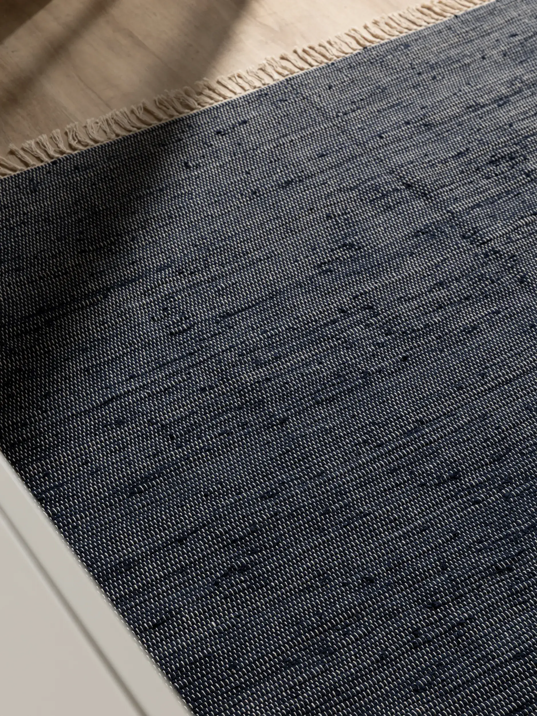 Teppich aus 100% Recycelte Baumwolle in Blau mit 100% Recycelte Baumwolle hohem Flor von benuta Basic