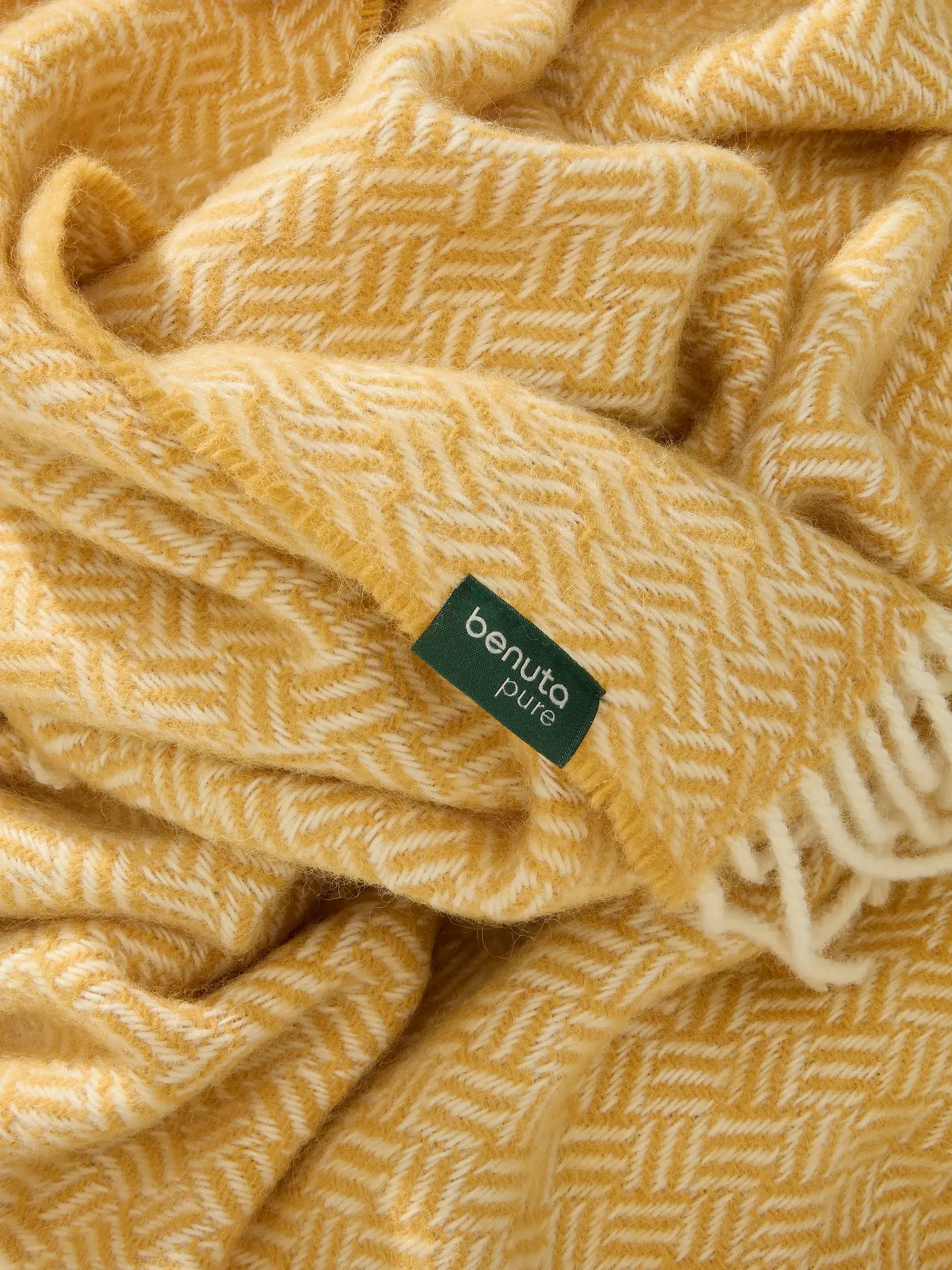 Wolldecke Bianca Gelb von benuta Pure