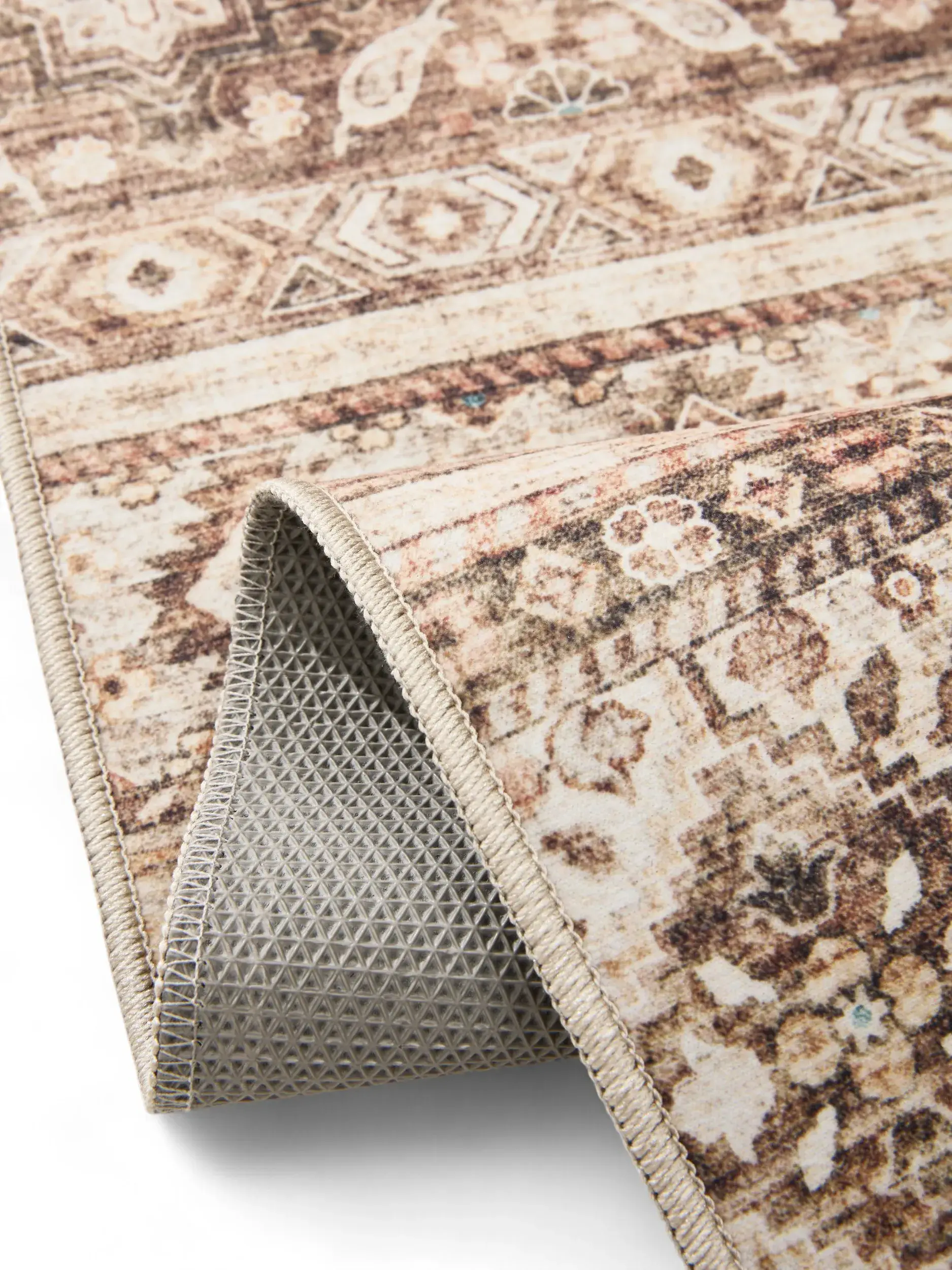 Rug made of 100% Polyester in Brown with a 100% Polyester high pile by benuta Basic