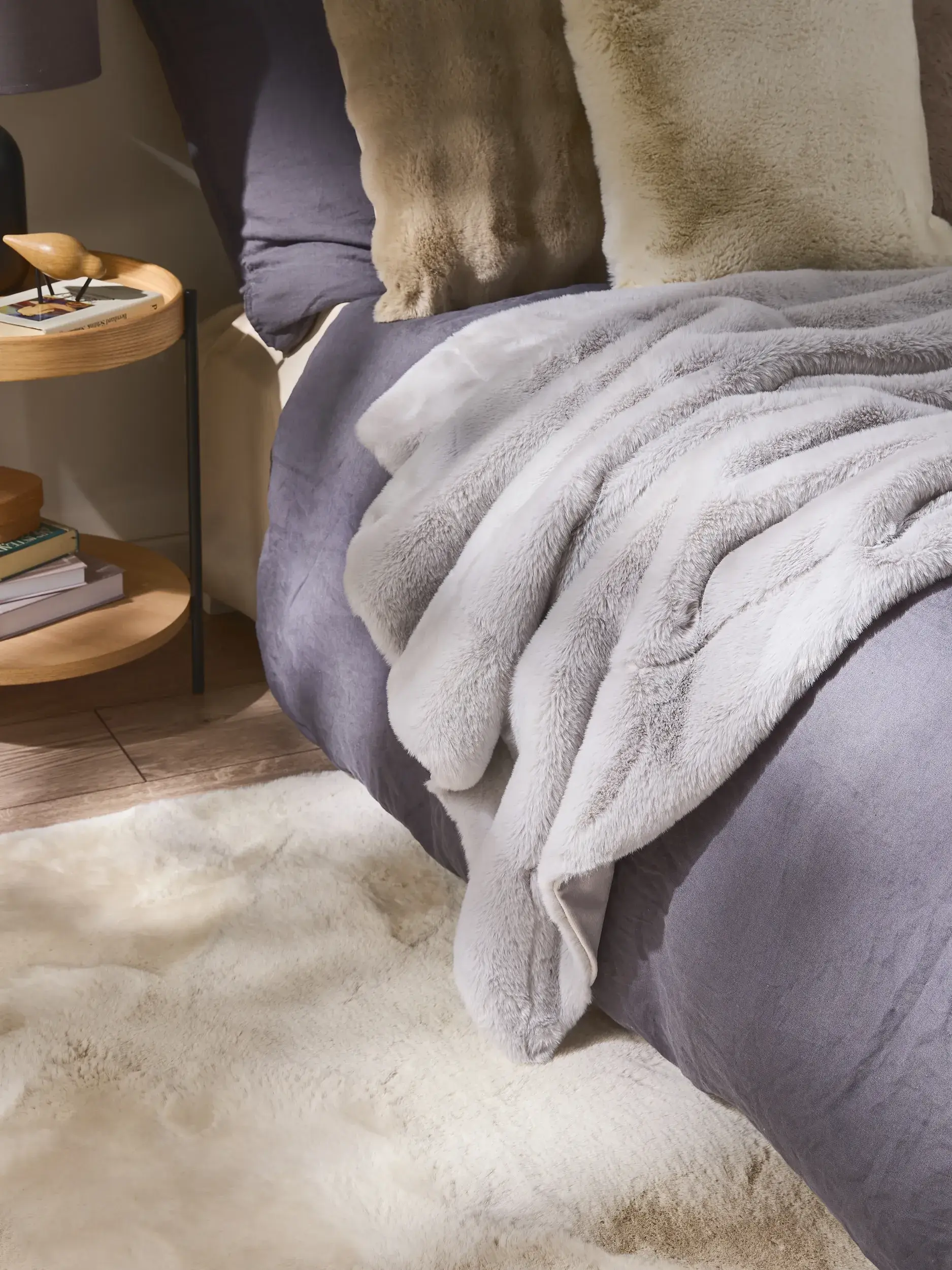 Kuscheldecke Dave Grau im Design  aus  von benuta Nest