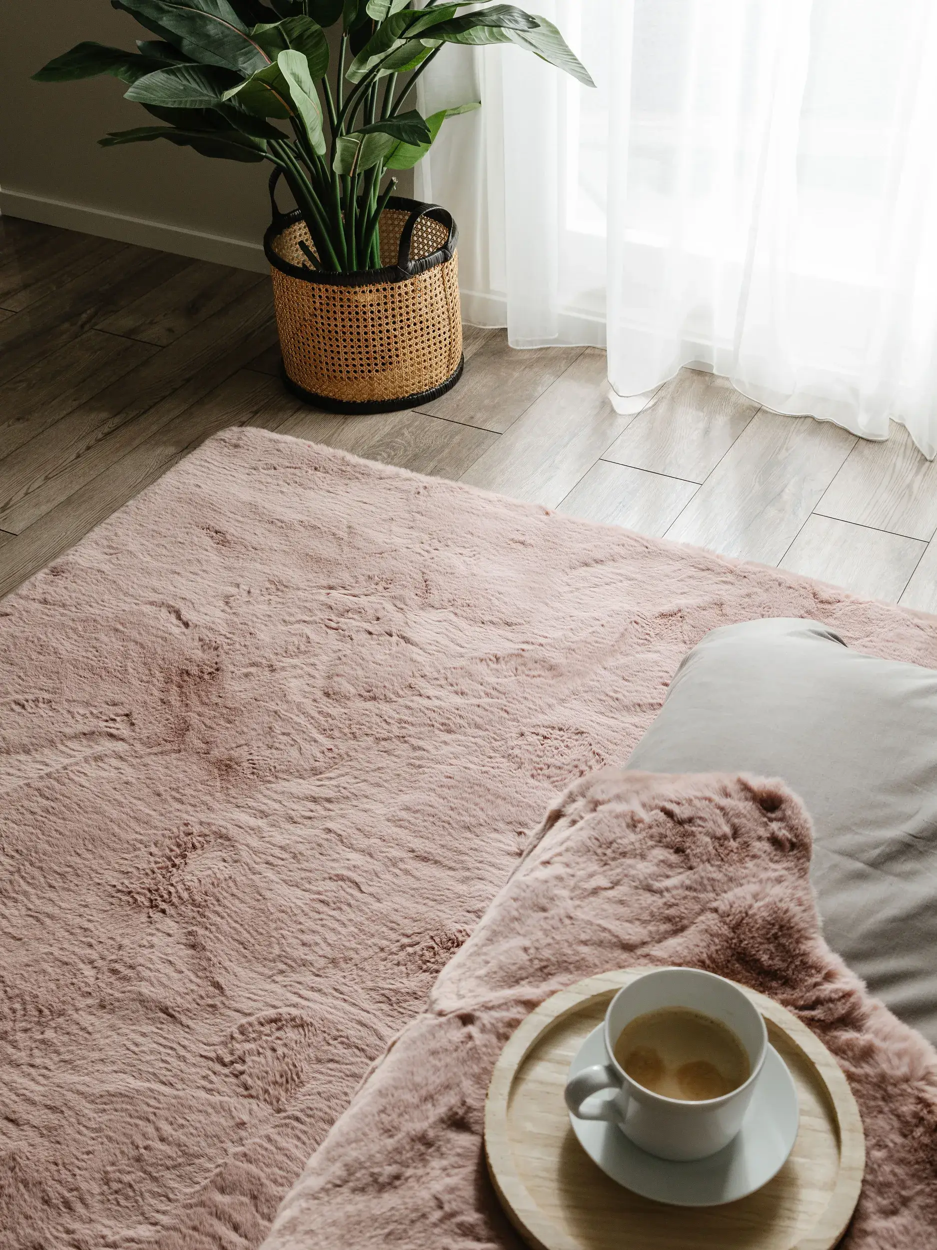 Teppich aus 100% Polyester in Rosa mit 100% Polyester hohem Flor von benuta Nest