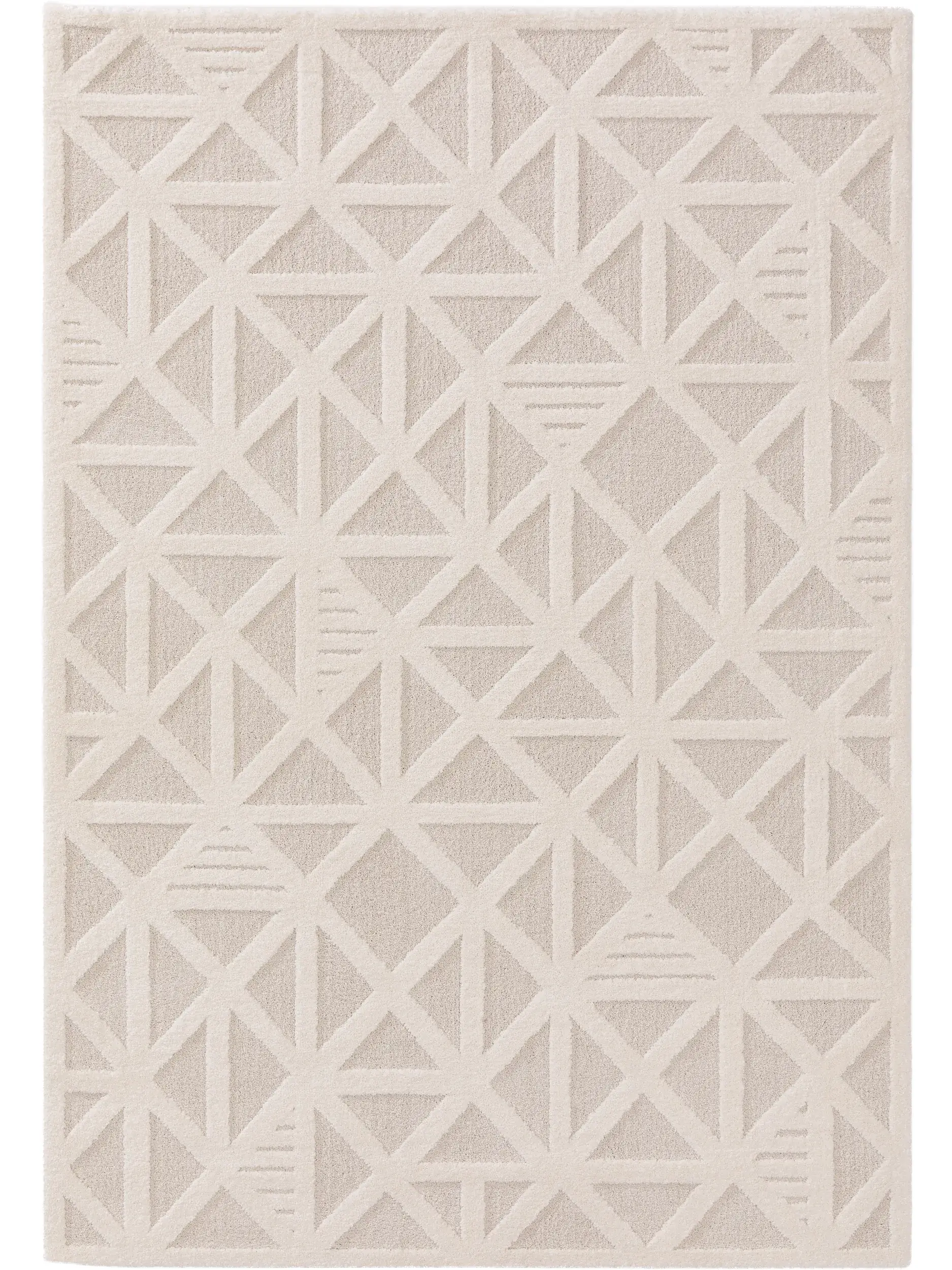 Tappeto di 60% Polipropilene, 40% Poliestere in Beige con pelo alto 60% Polipropilene, 40% Poliestere da benuta nest