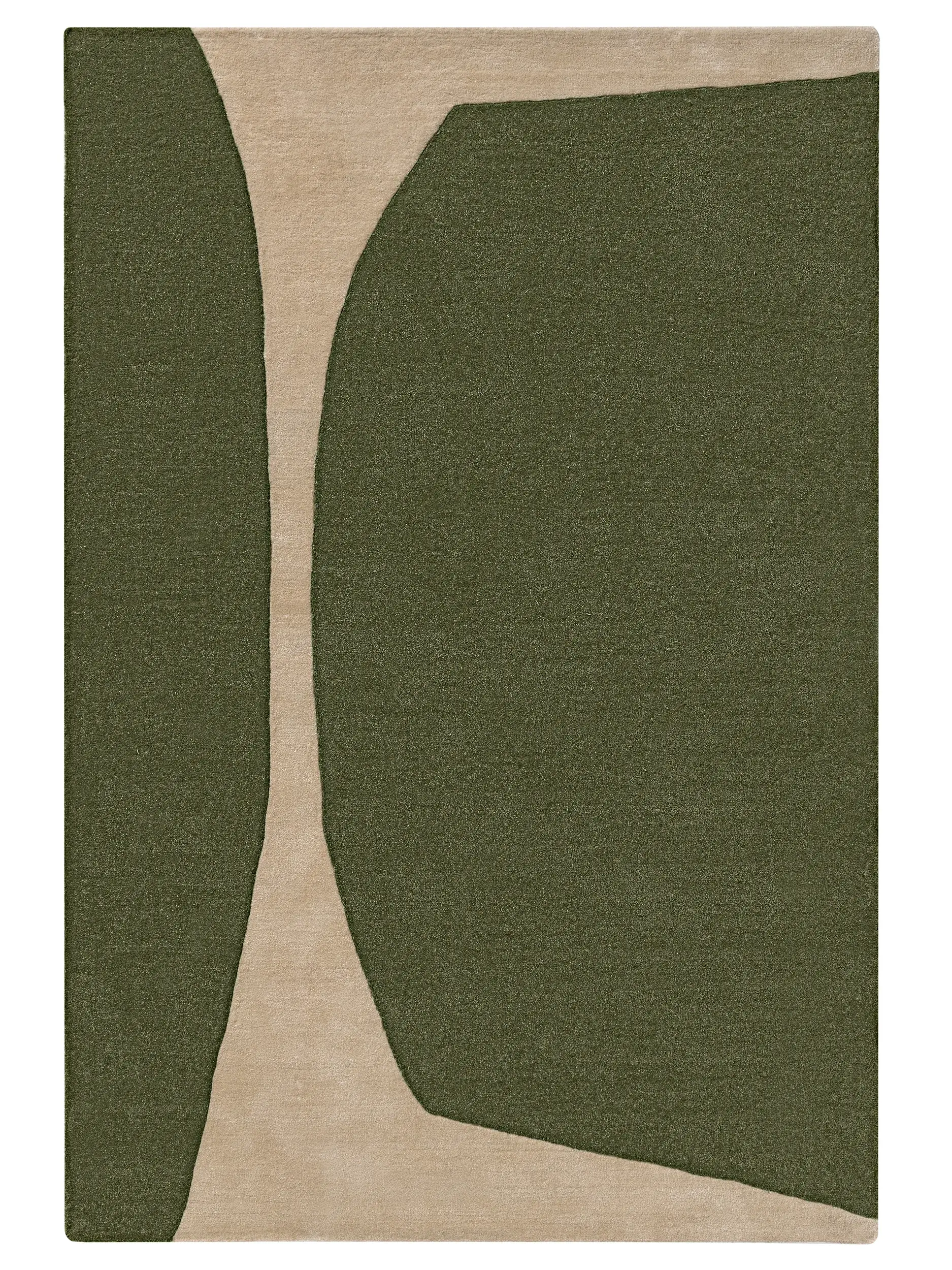 Matta av 100% Polyester (återvunnen PET) i Grön med 100% Polyester (återvunnen PET) hög lugg från benuta pure