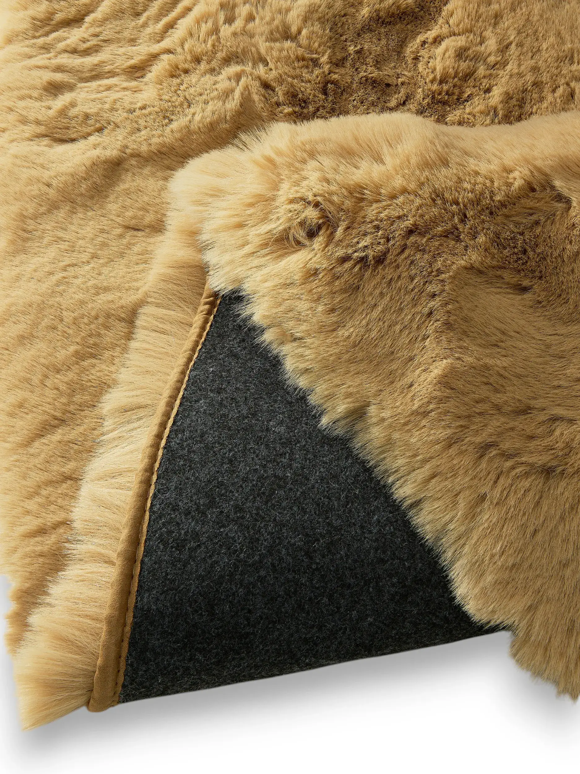 Rug made of 100% Polyester in Brown with a 100% Polyester high pile by benuta Finest