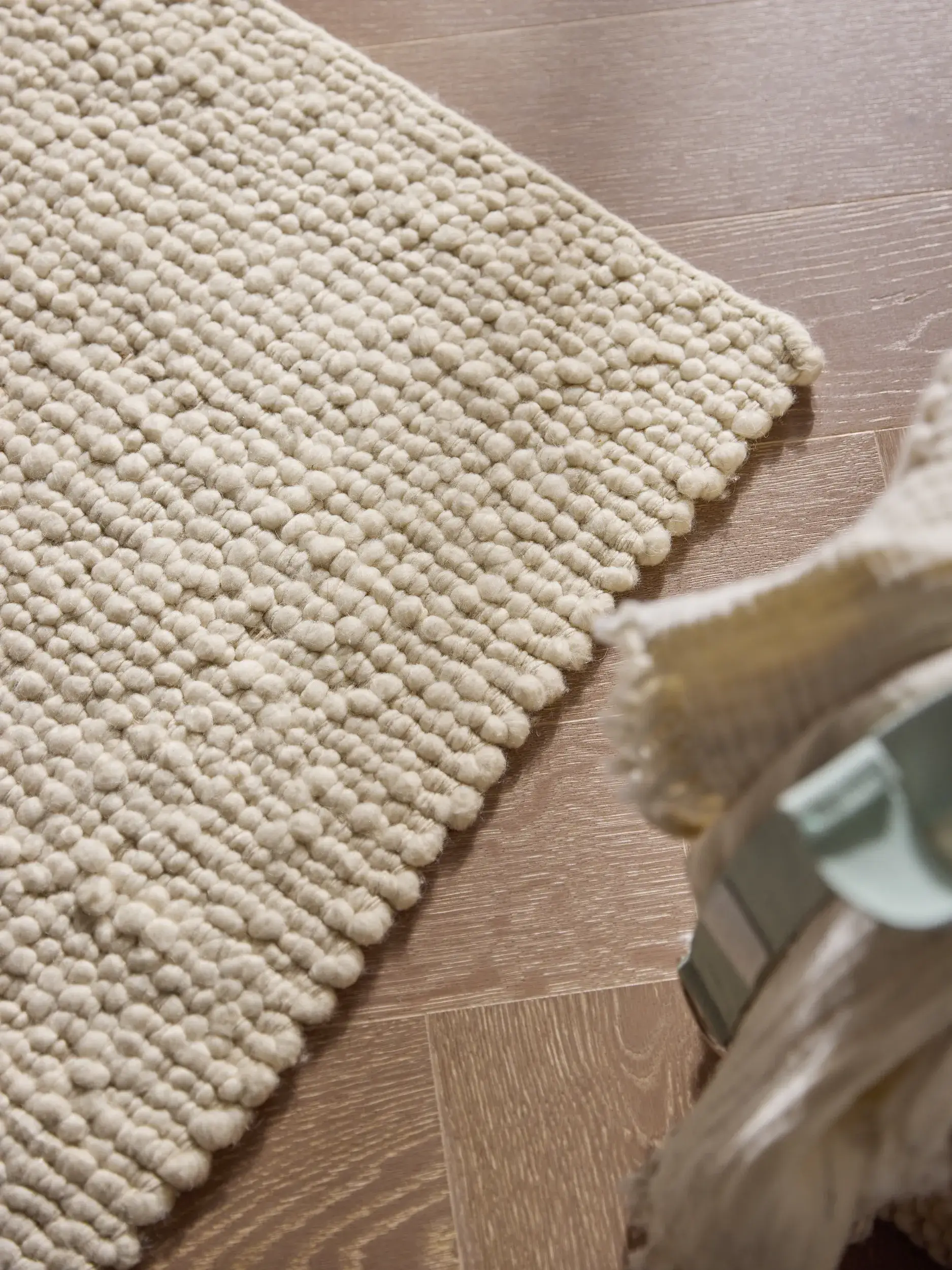 Dywan Patch z 70% Wełna, 15% Juta, 15% Bawełna w kolorze beżowy od benuta pure