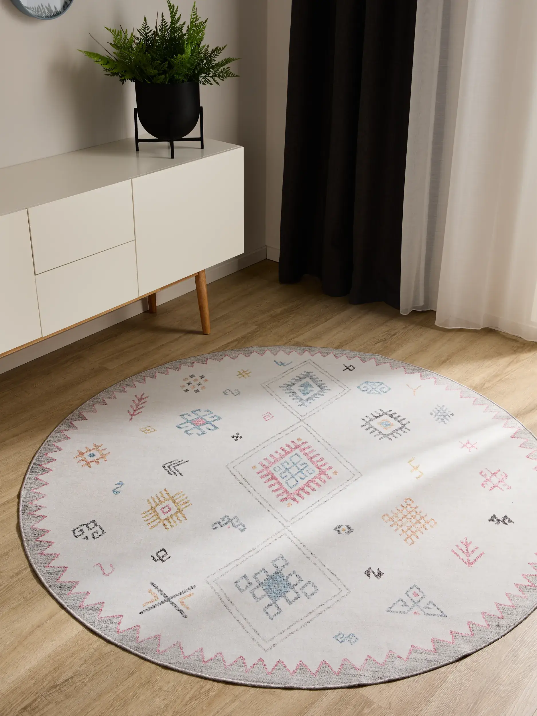 Rug made of 100% Polyester in Multicolour with a 100% Polyester high pile by benuta Basic