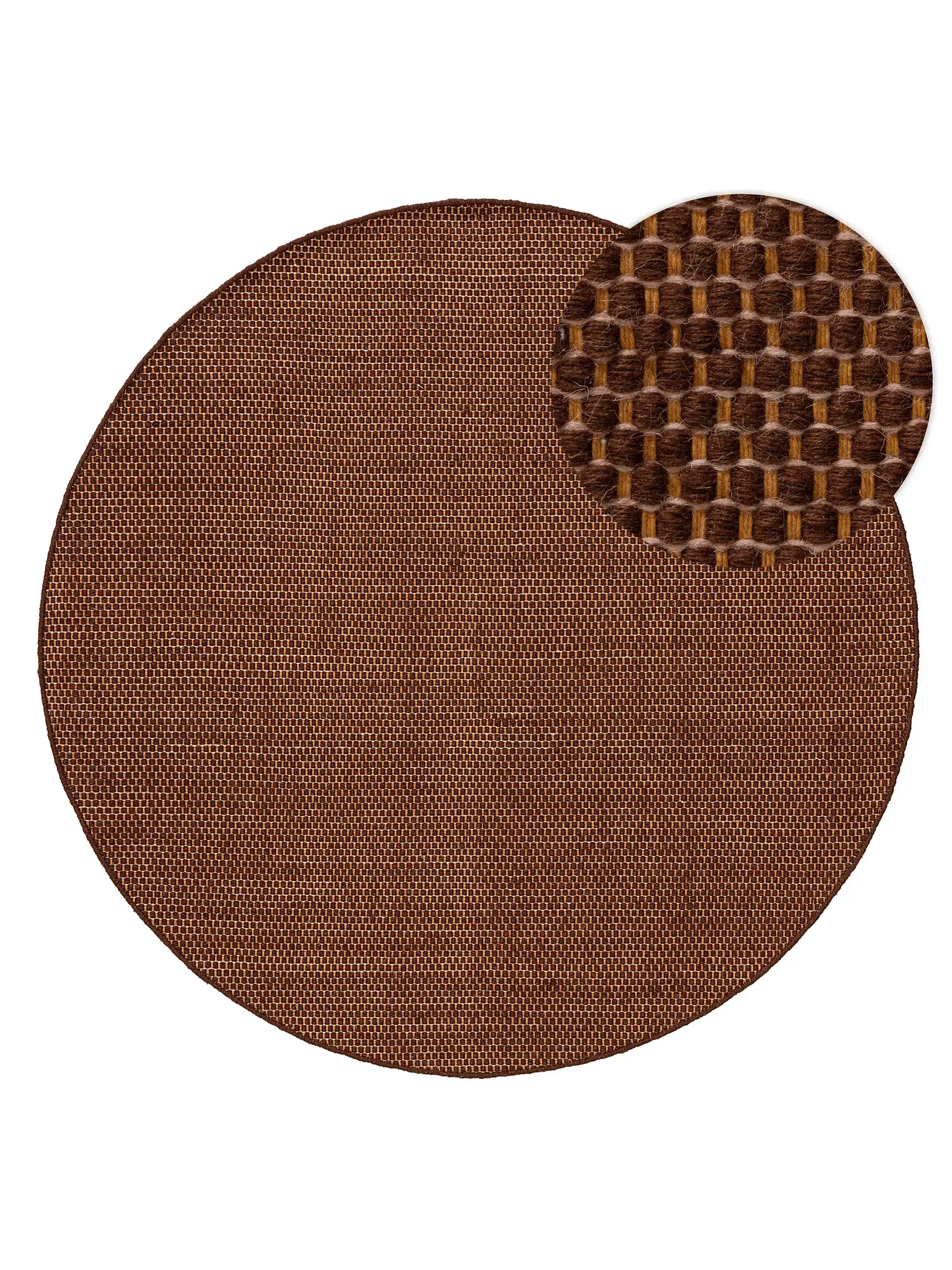 Teppich aus 80% Wolle, 20% Baumwolle in Braun mit 80% Wolle, 20% Baumwolle hohem Flor von benuta Pure