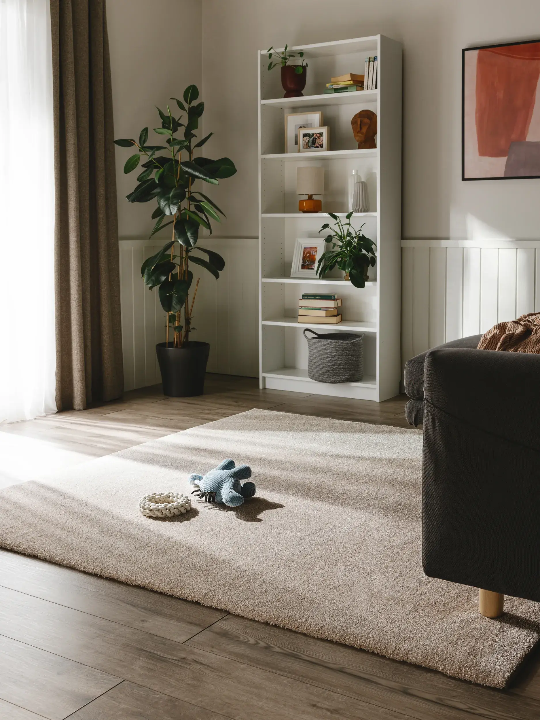 Rug made of 100% Polypropylen in Beige with a 100% Polypropylen high pile by benuta Nest
