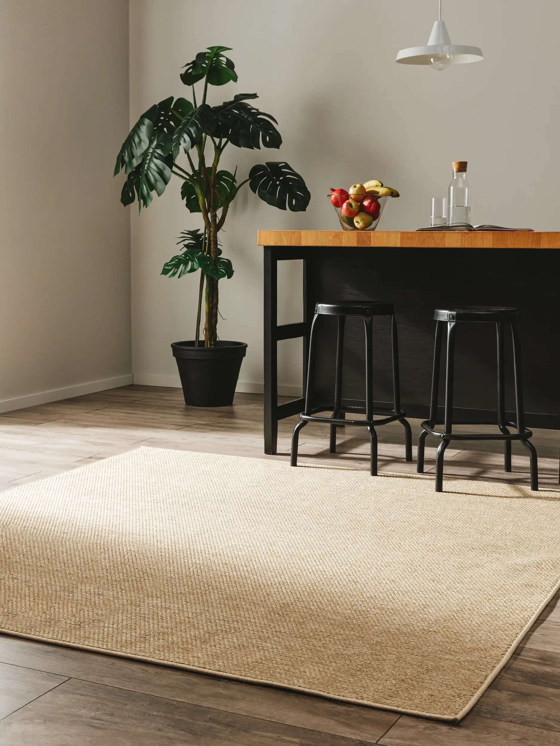 Rug made of 100% Polypropylen in Beige with a 100% Polypropylen high pile by benuta Basic