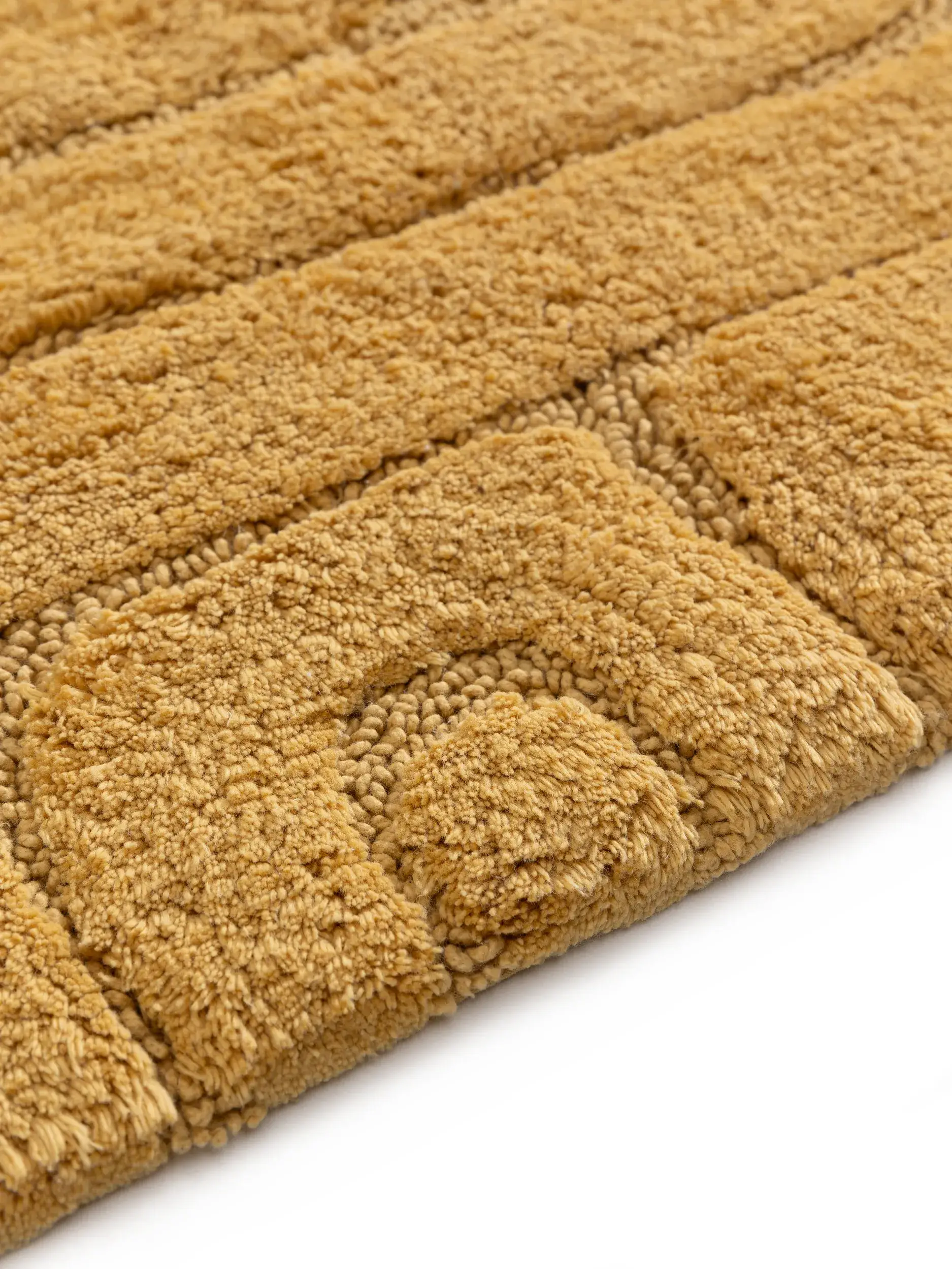 Badematte Dan Gelb in Geometrisch design made of 100% Baumwolle by benuta Nest
