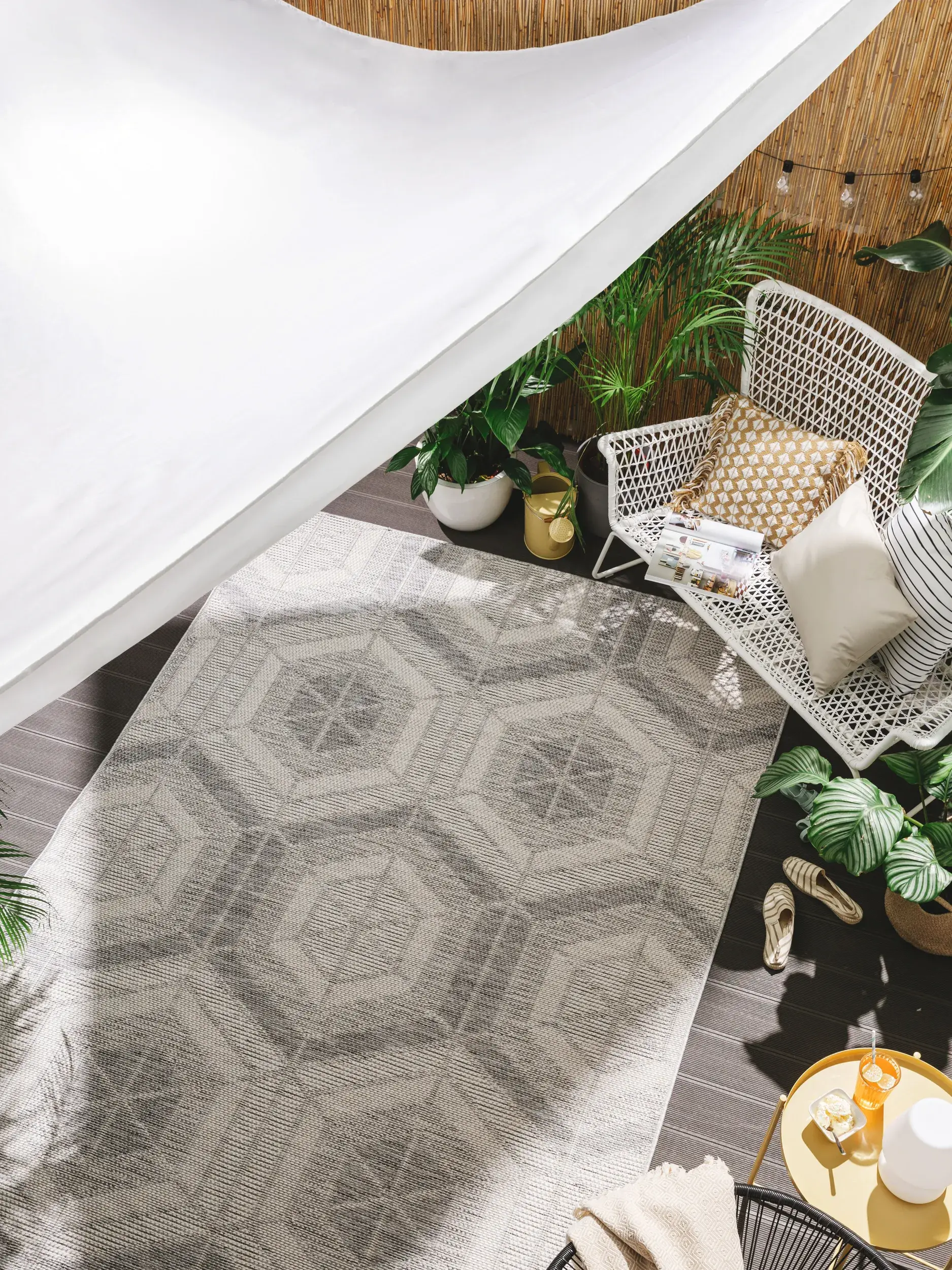 Teppich aus 100% Polypropylen in Grau mit 100% Polypropylen hohem Flor von benuta Nest