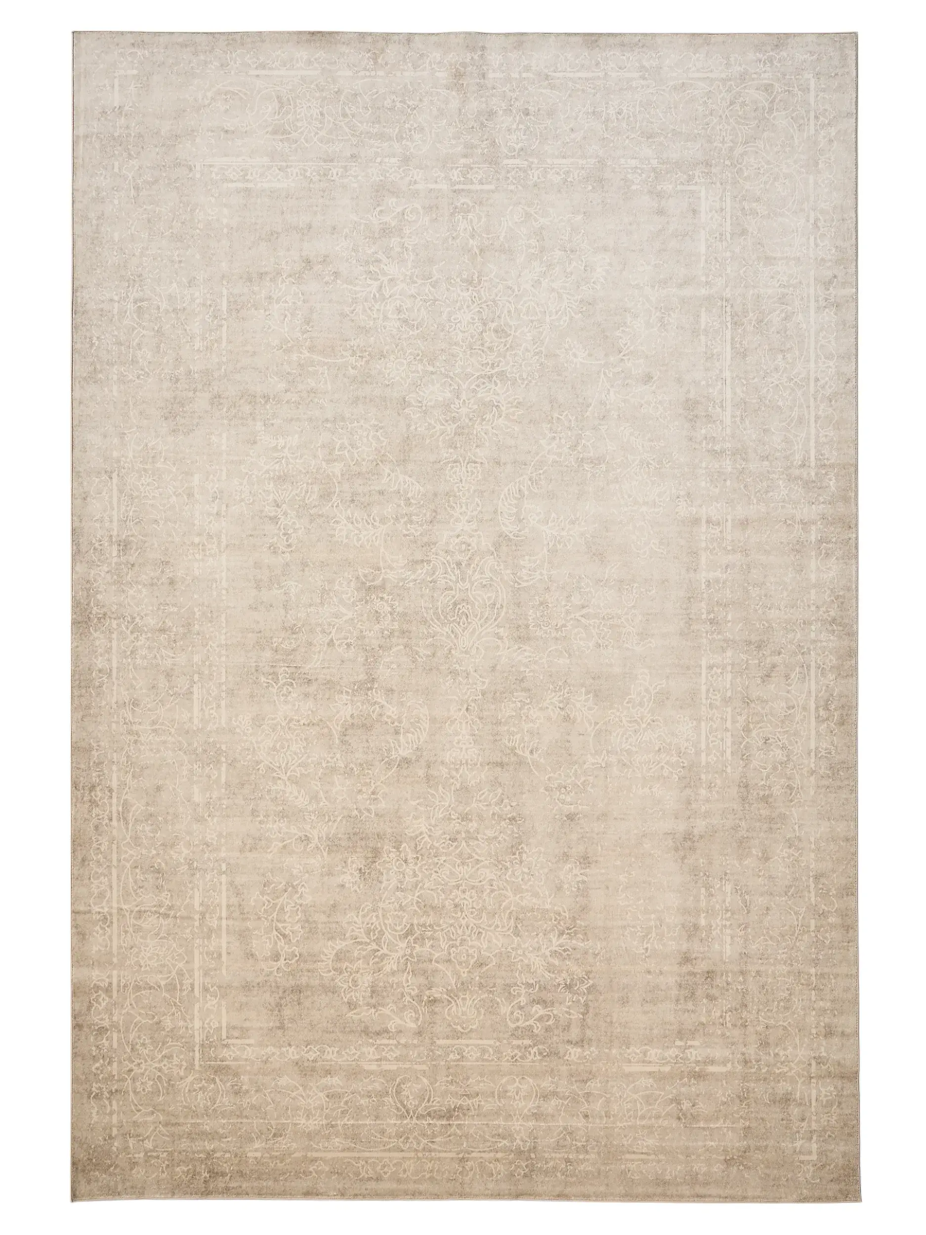 Tapis en 100% Polyester en Beige avec une pile de 100% Polyester de hauteur de benuta nest