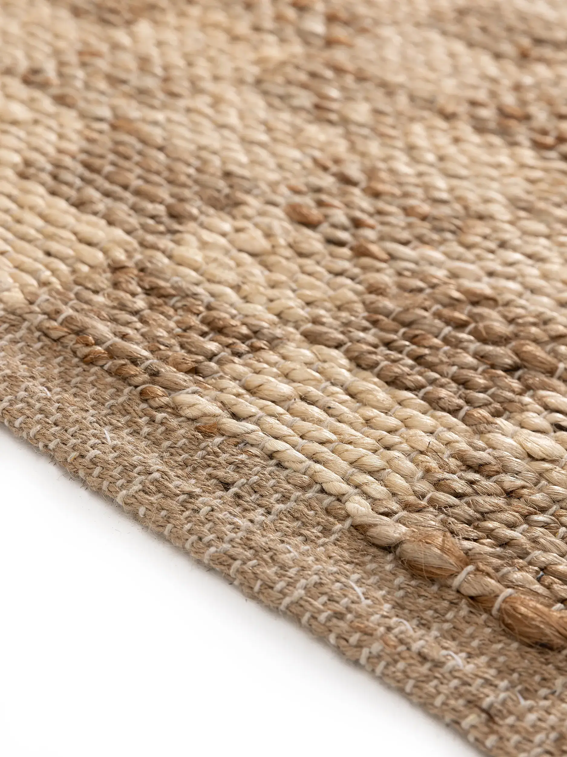 Teppich aus 80% Jute, 20% Baumwolle in Beige mit 80% Jute, 20% Baumwolle hohem Flor von benuta Pure
