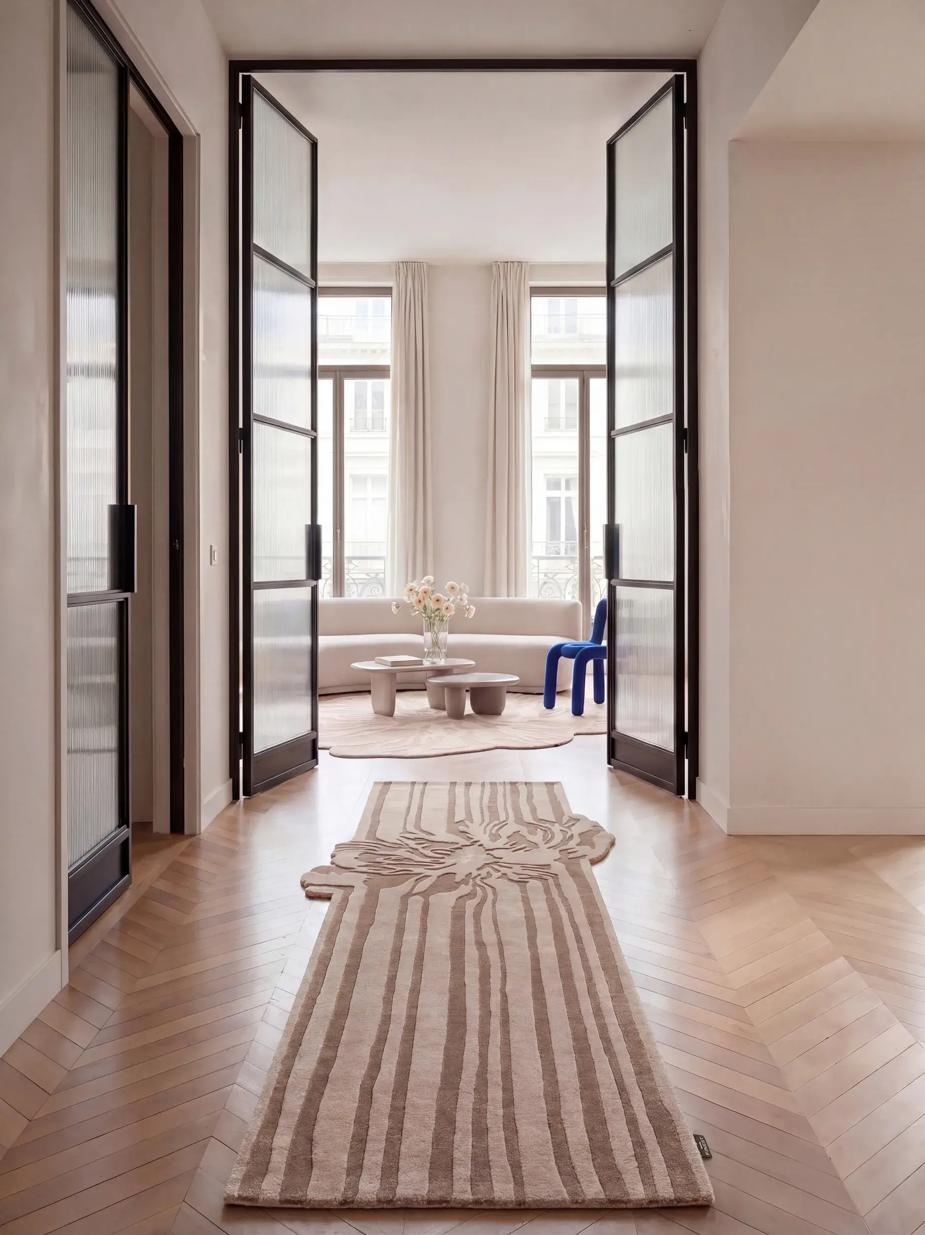 Tapis Lilya en 98% Laine (50% de Nouvelle-Zélande), 2% Lyocell (TENCEL™) en  de benuta Finest