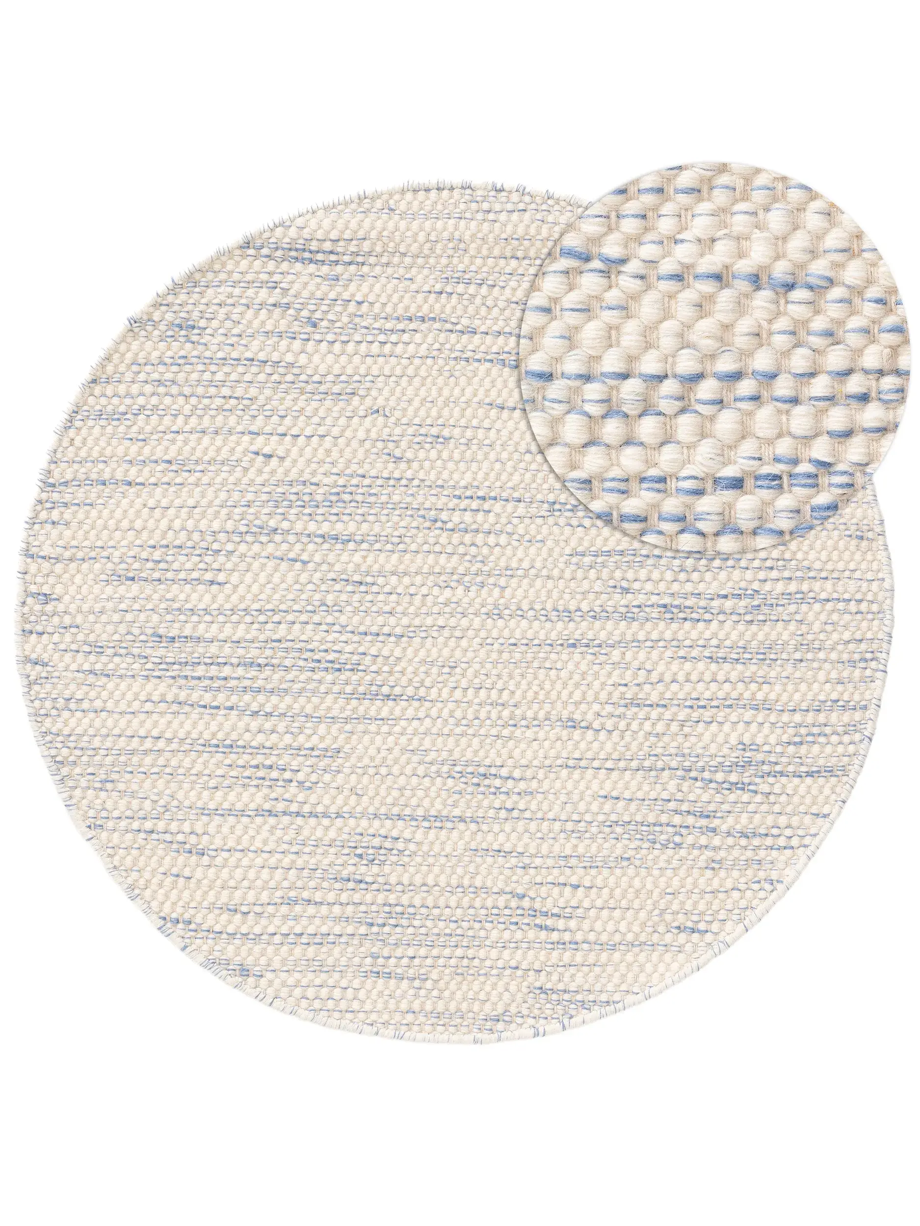 Teppich aus 100% Wolle (aus Neuseeland) in Blau mit 100% Wolle (aus Neuseeland) hohem Flor von Lytte
