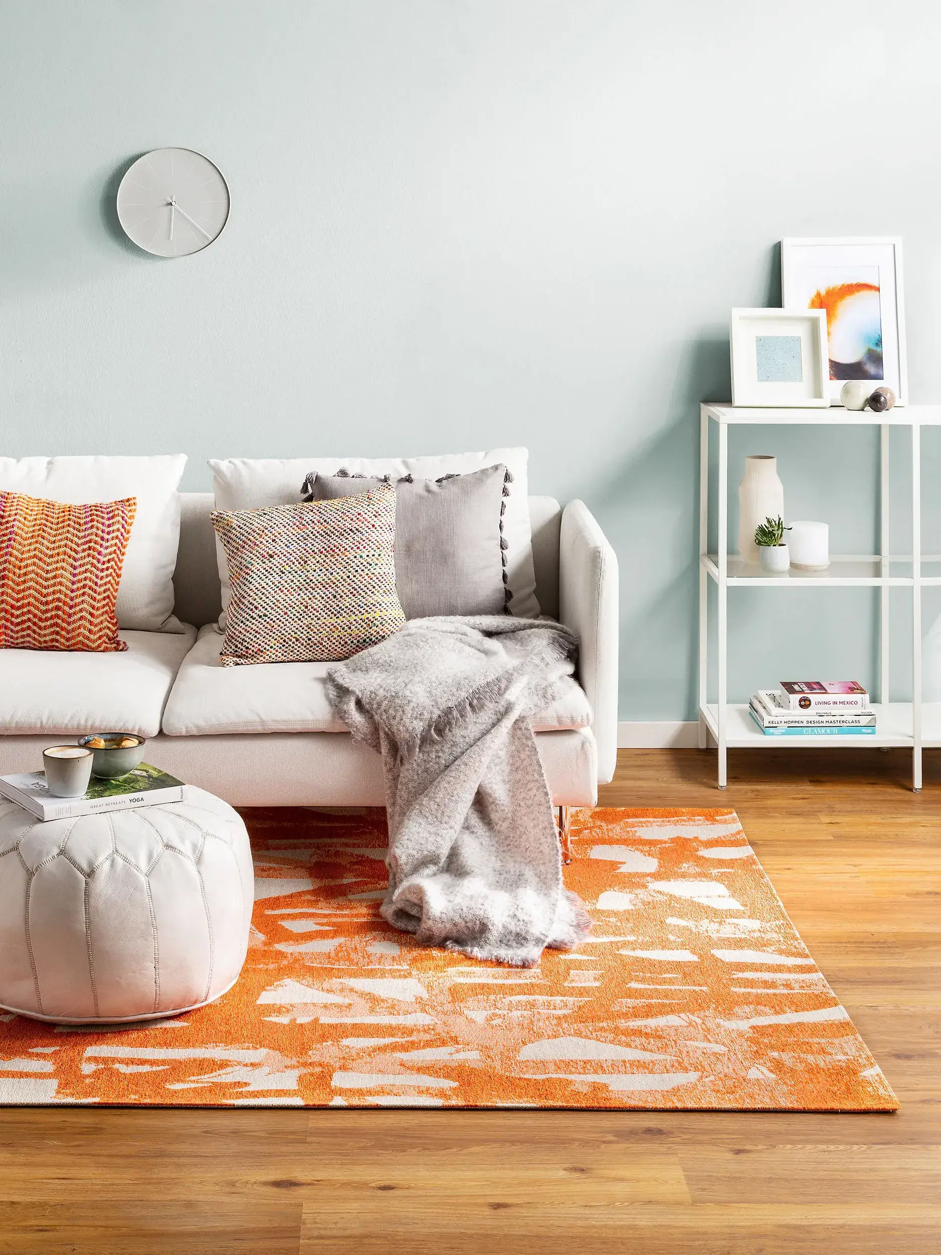 Teppich Stay aus 65% Baumwolle, 22% Polyacryl, 12% Polyester, 1% Latex in Orange von benuta