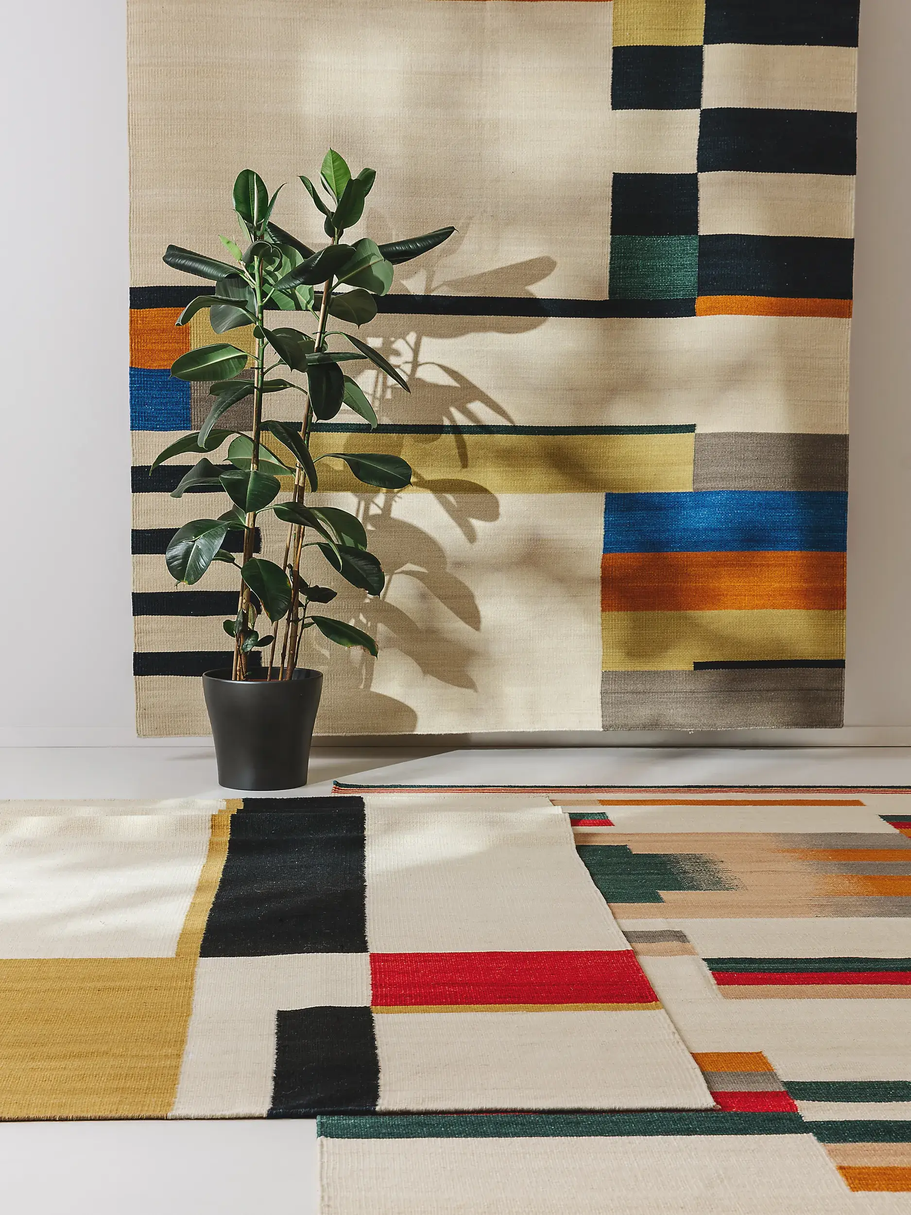 Teppich aus 80% Wolle, 20% Baumwolle in Multicolor mit 80% Wolle, 20% Baumwolle hohem Flor von benuta Nest