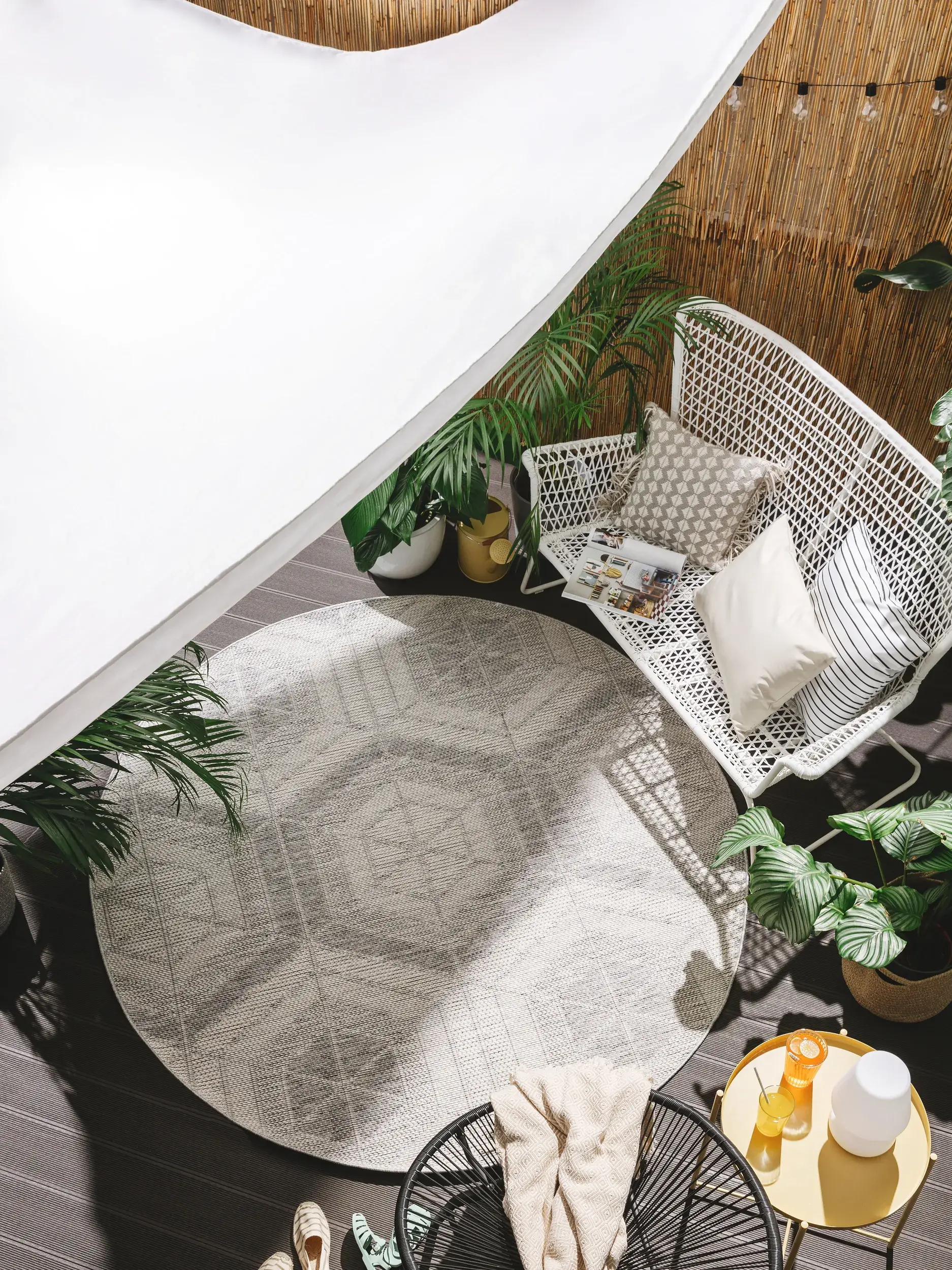 Rug made of 100% Polypropylen in Grey with a 100% Polypropylen high pile by benuta Nest