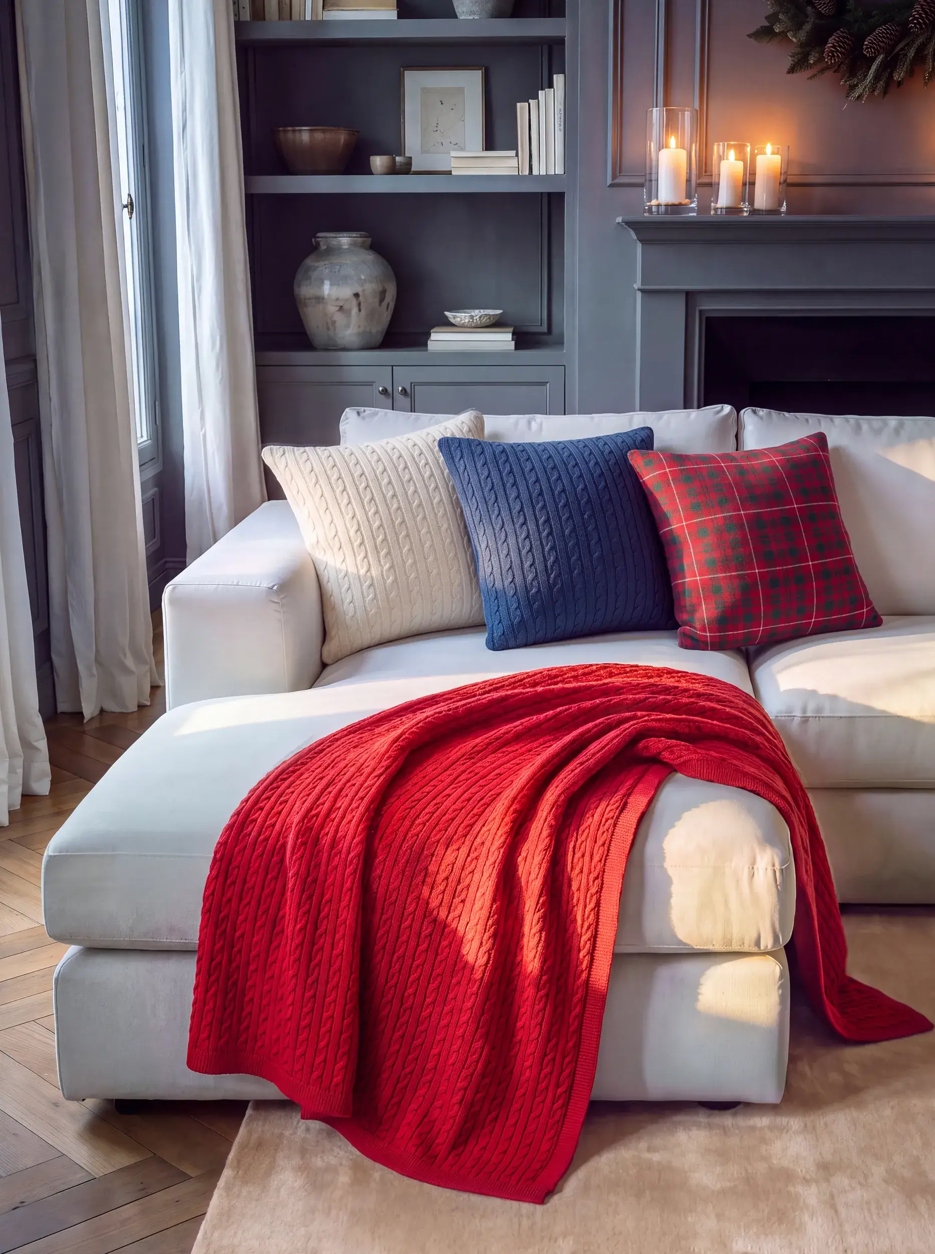 Coperta natalizia Classic Rosso di benuta