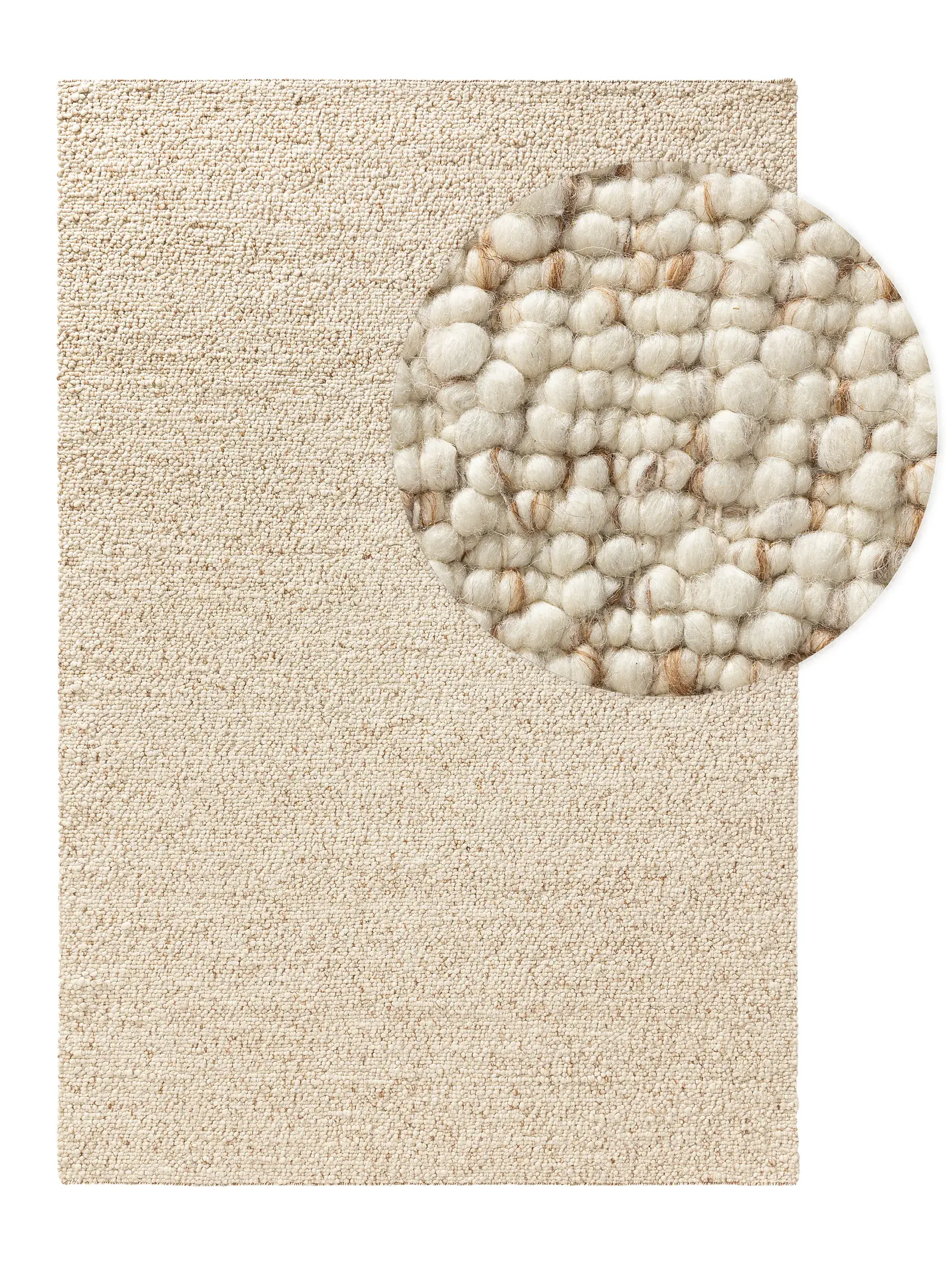 Tapete de 70% Wolle (from New Zealand), 30% Polyester em Braun com pelo de 70% Wolle (from New Zealand), 30% Polyester de altura da benuta Pure