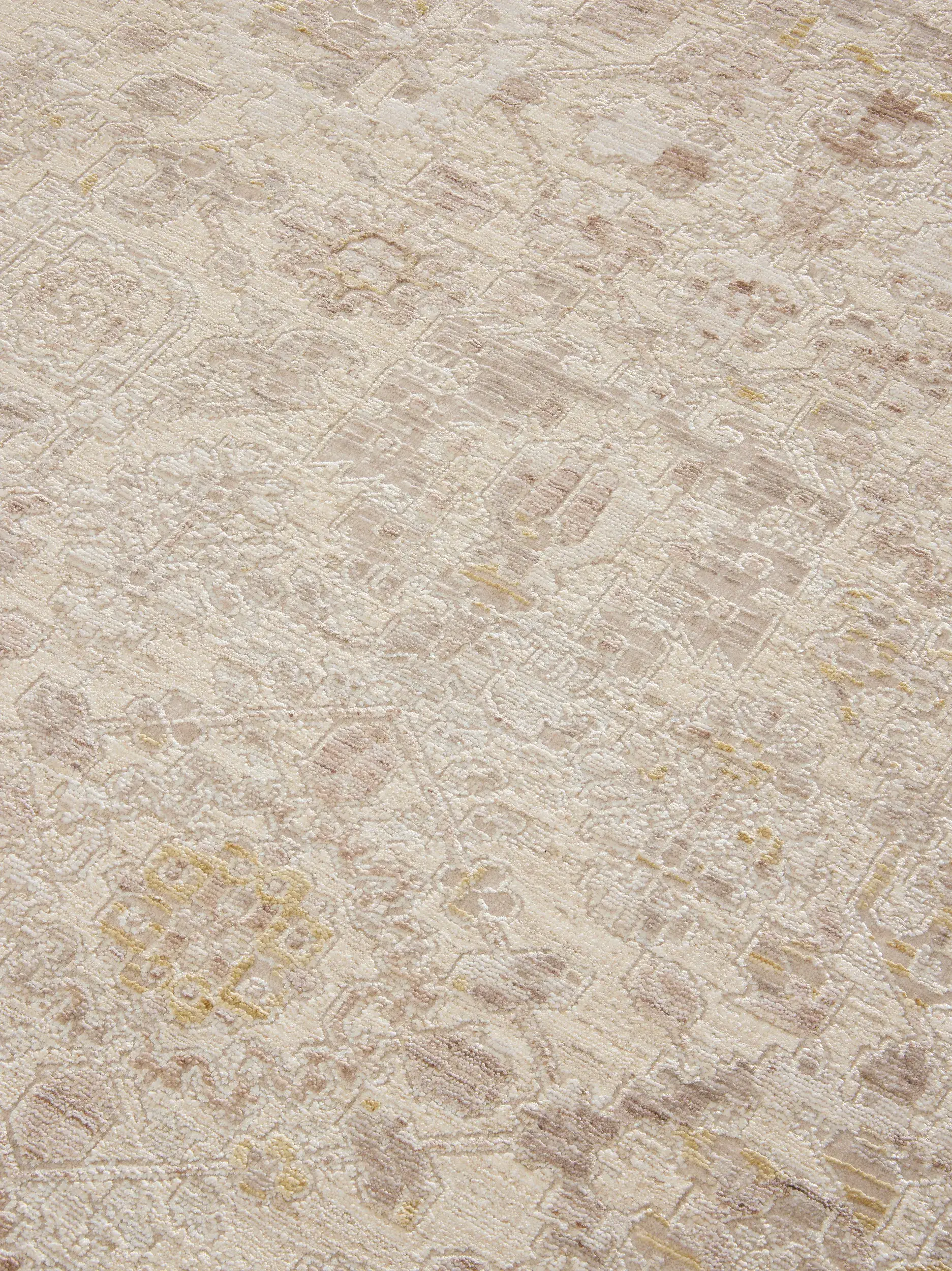 Teppe Aria av 90% Polyester, 10% Viskose i Beige fra benuta Finest