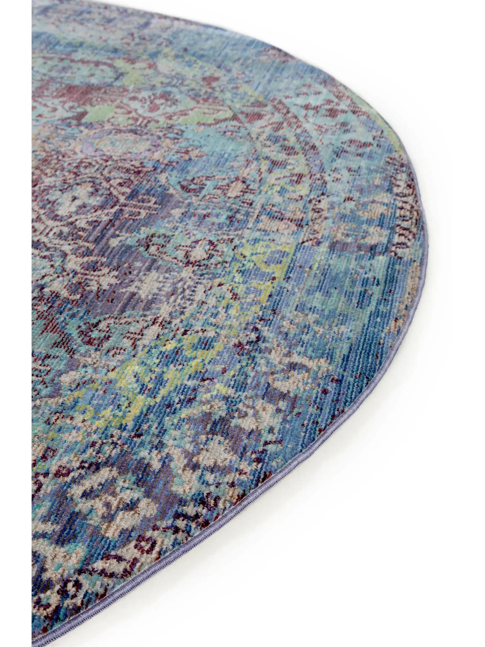 Teppich aus 100% Polyester in Blau mit 100% Polyester hohem Flor von benuta