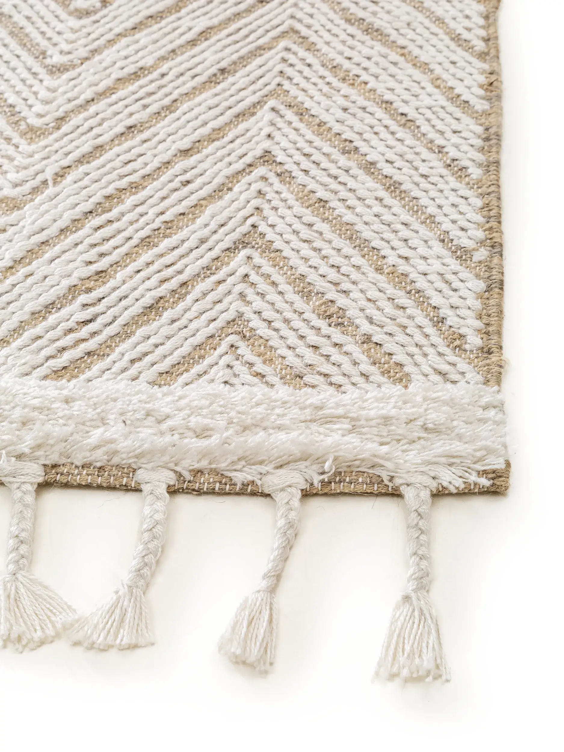 Teppich Gizmo aus 40% Jute, 40% Wolle, 20% Baumwolle in Beige von benuta Pure
