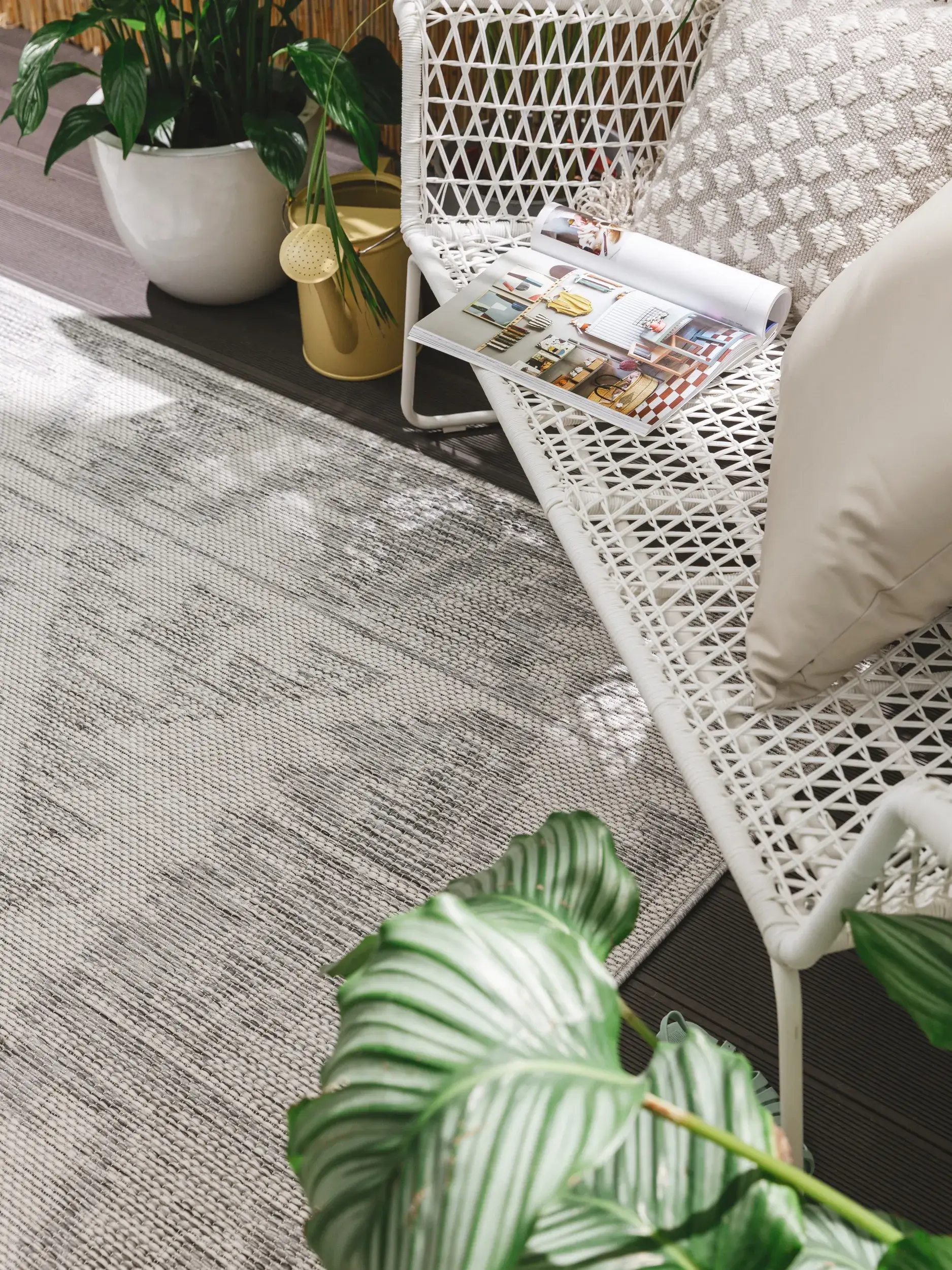 Teppich aus 100% Polypropylen in Grau mit 100% Polypropylen hohem Flor von benuta Nest