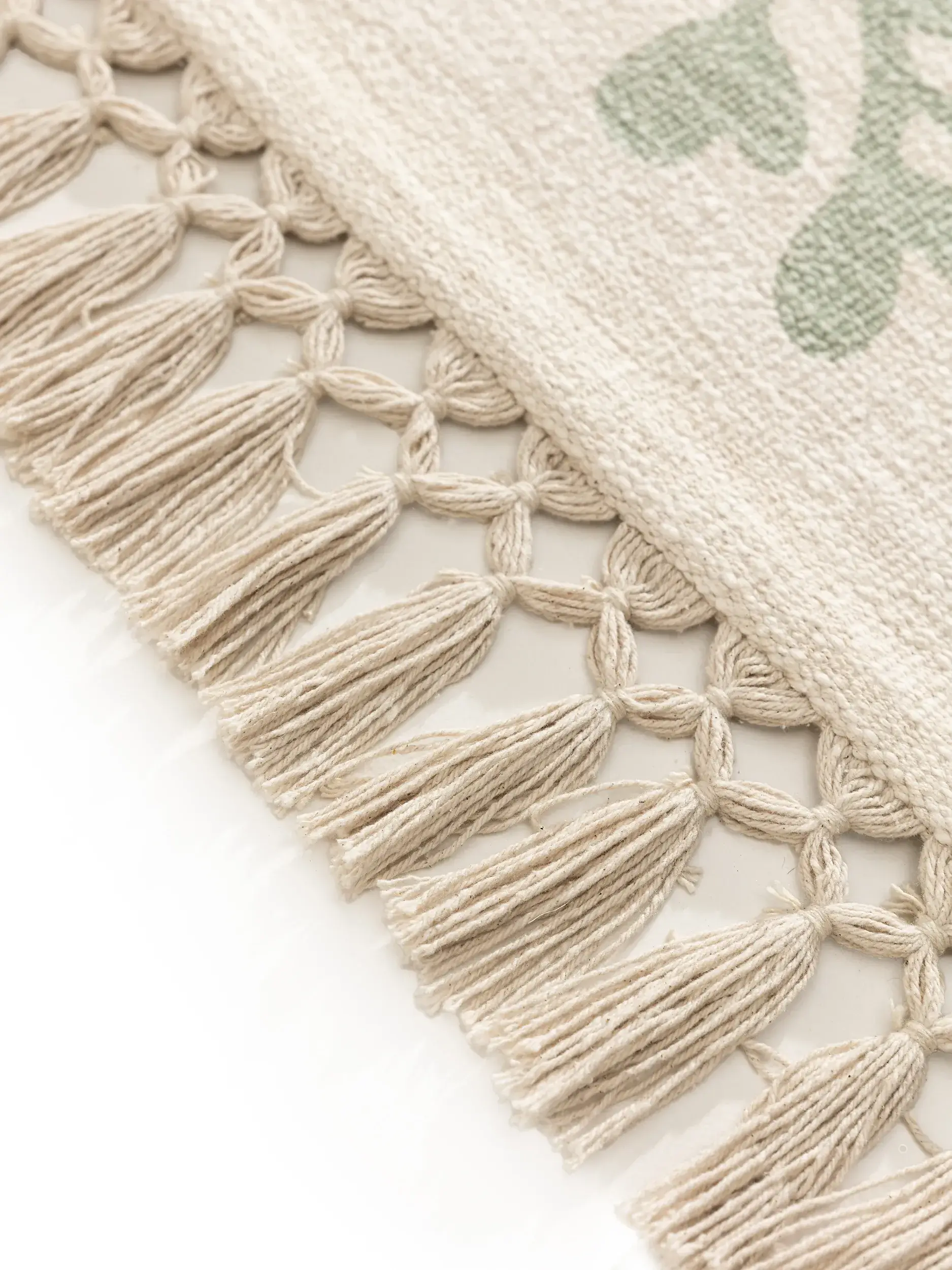 Teppich aus 100% Baumwolle in Grün mit 100% Baumwolle hohem Flor von Lytte