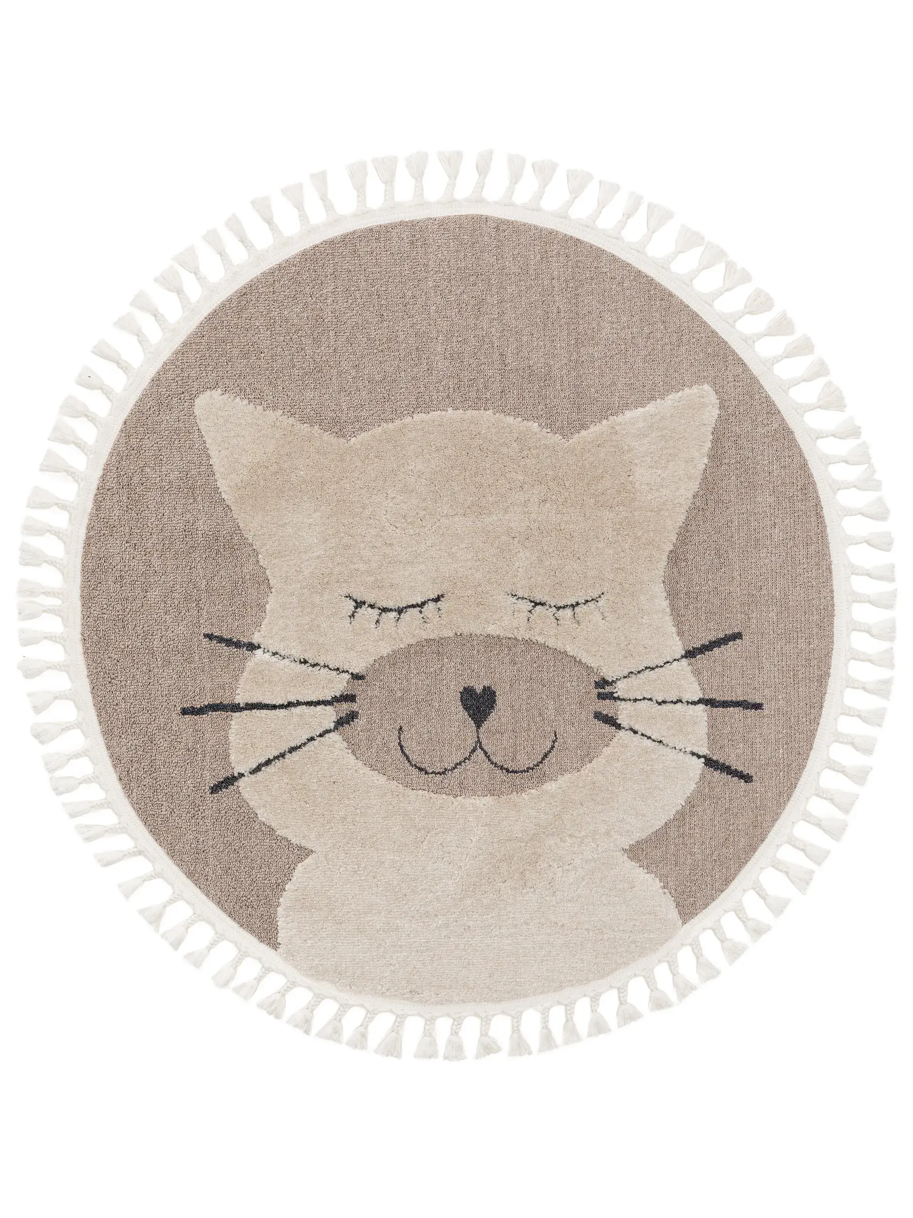 Matta av 100% Polyester i Beige med 100% Polyester hög lugg från Lytte