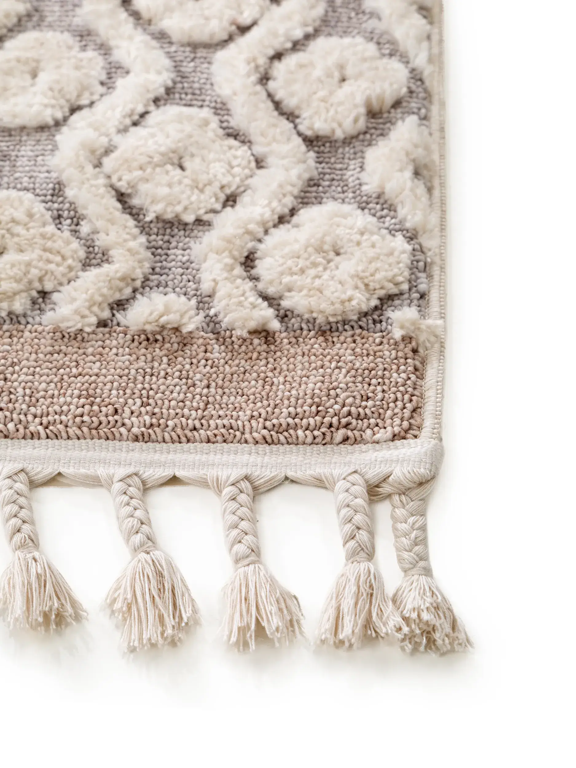 Tappeto di 100% Poliestere in Beige con pelo alto 100% Poliestere da benuta POP