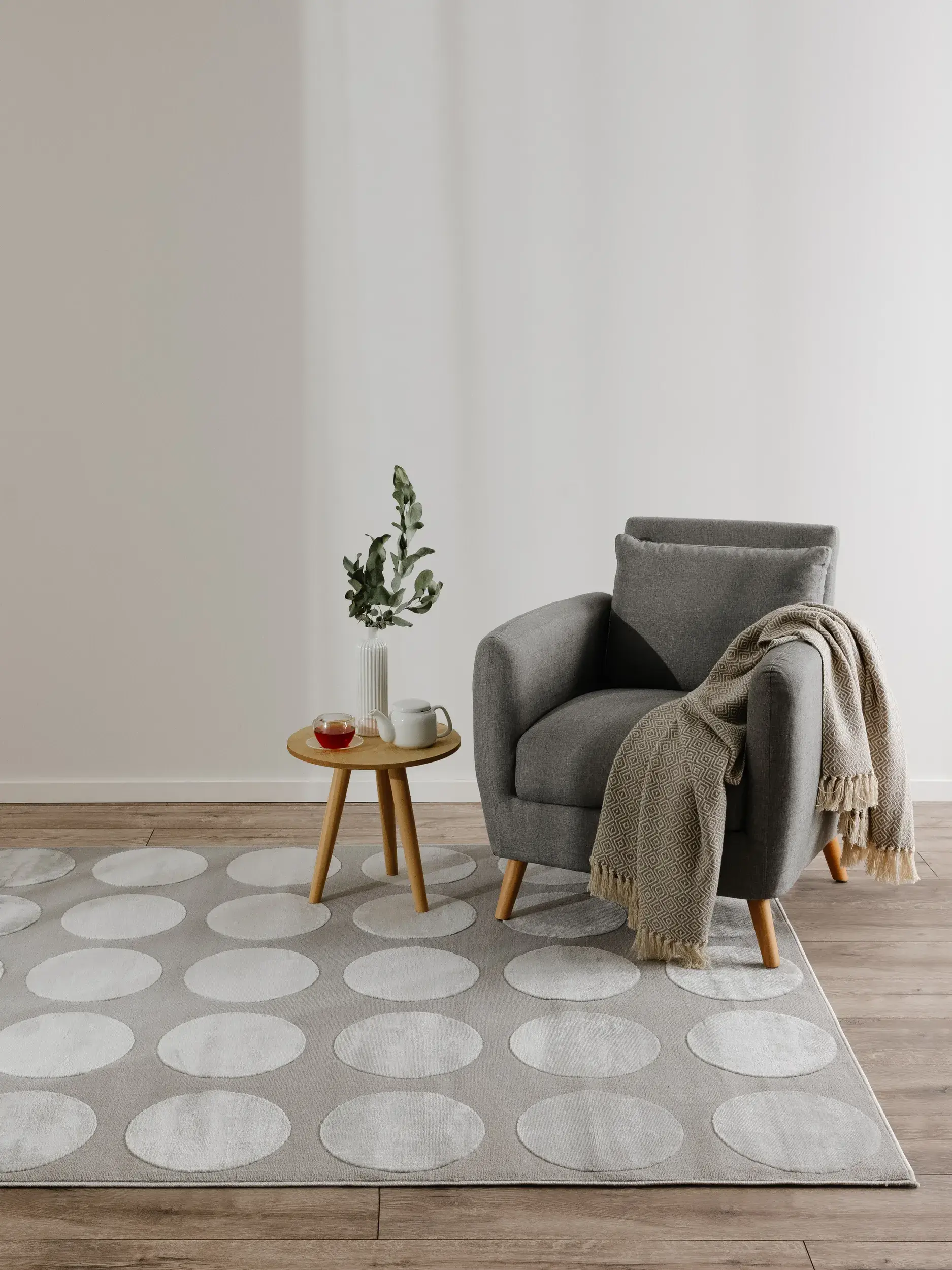 Teppe av 60% Polyester, 40% Polypropylen i Grau med 60% Polyester, 40% Polypropylen høy lugg fra benuta Basic