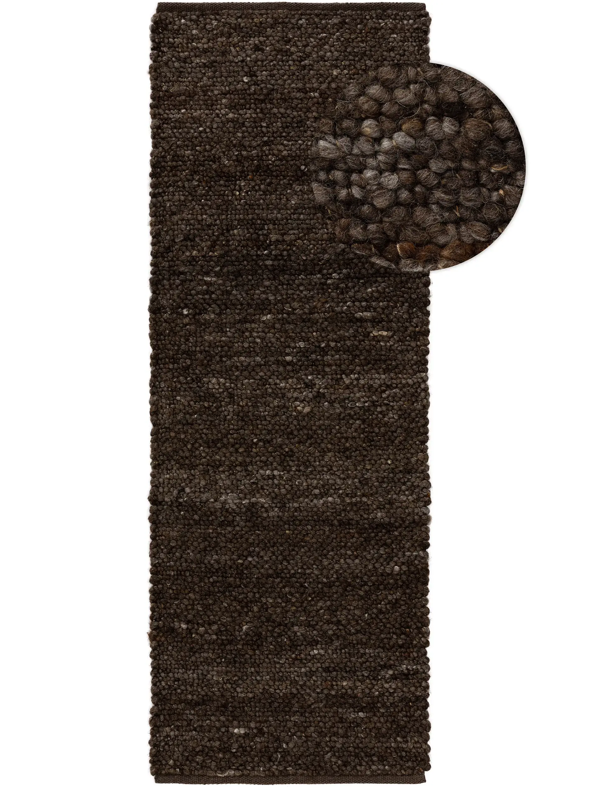 Teppich aus 70% Wolle, 30% Jute in Braun mit 70% Wolle, 30% Jute hohem Flor von benuta Pure