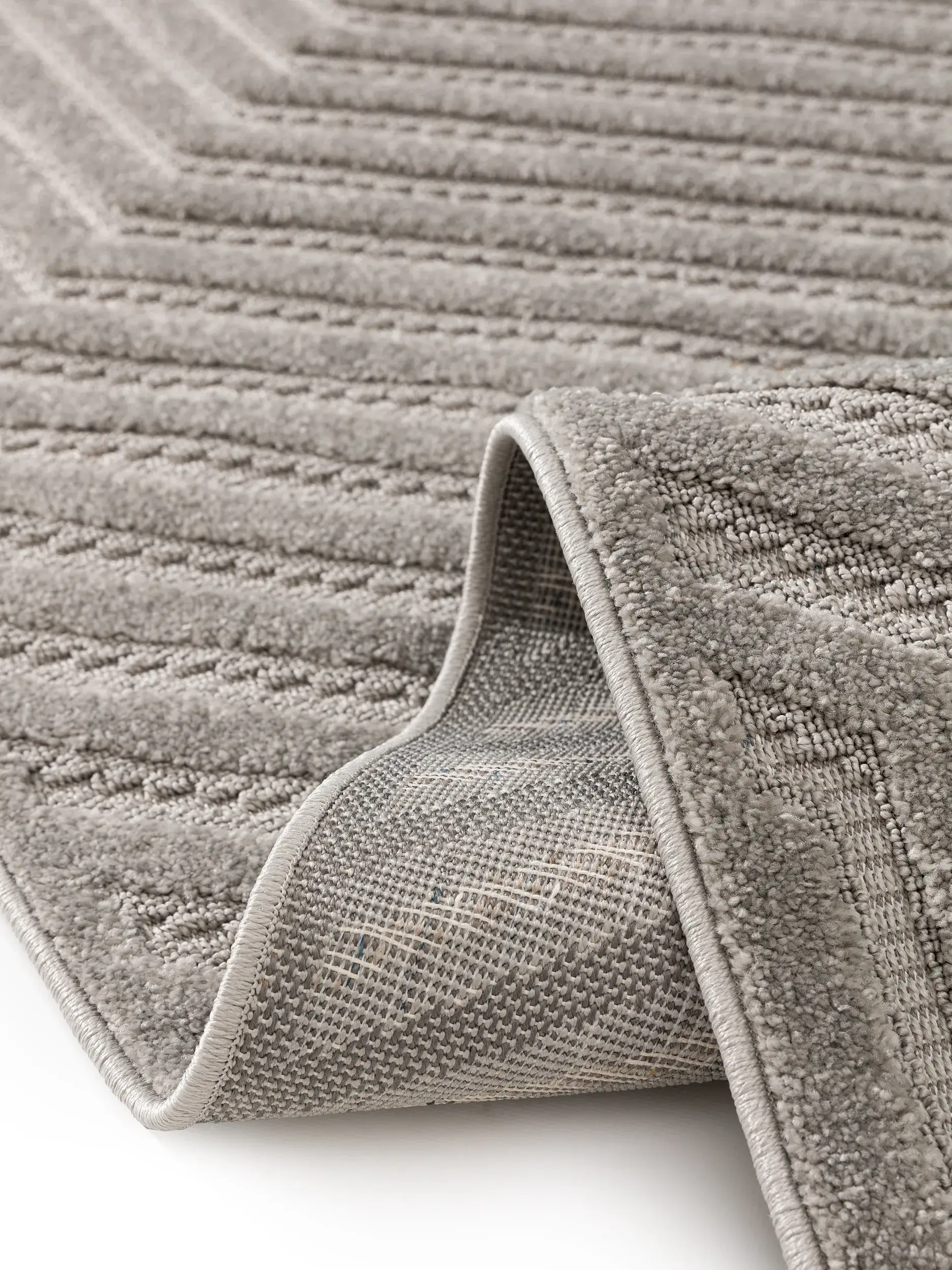 Teppich aus 100% Polypropylen in Grau mit 100% Polypropylen hohem Flor von benuta Basic