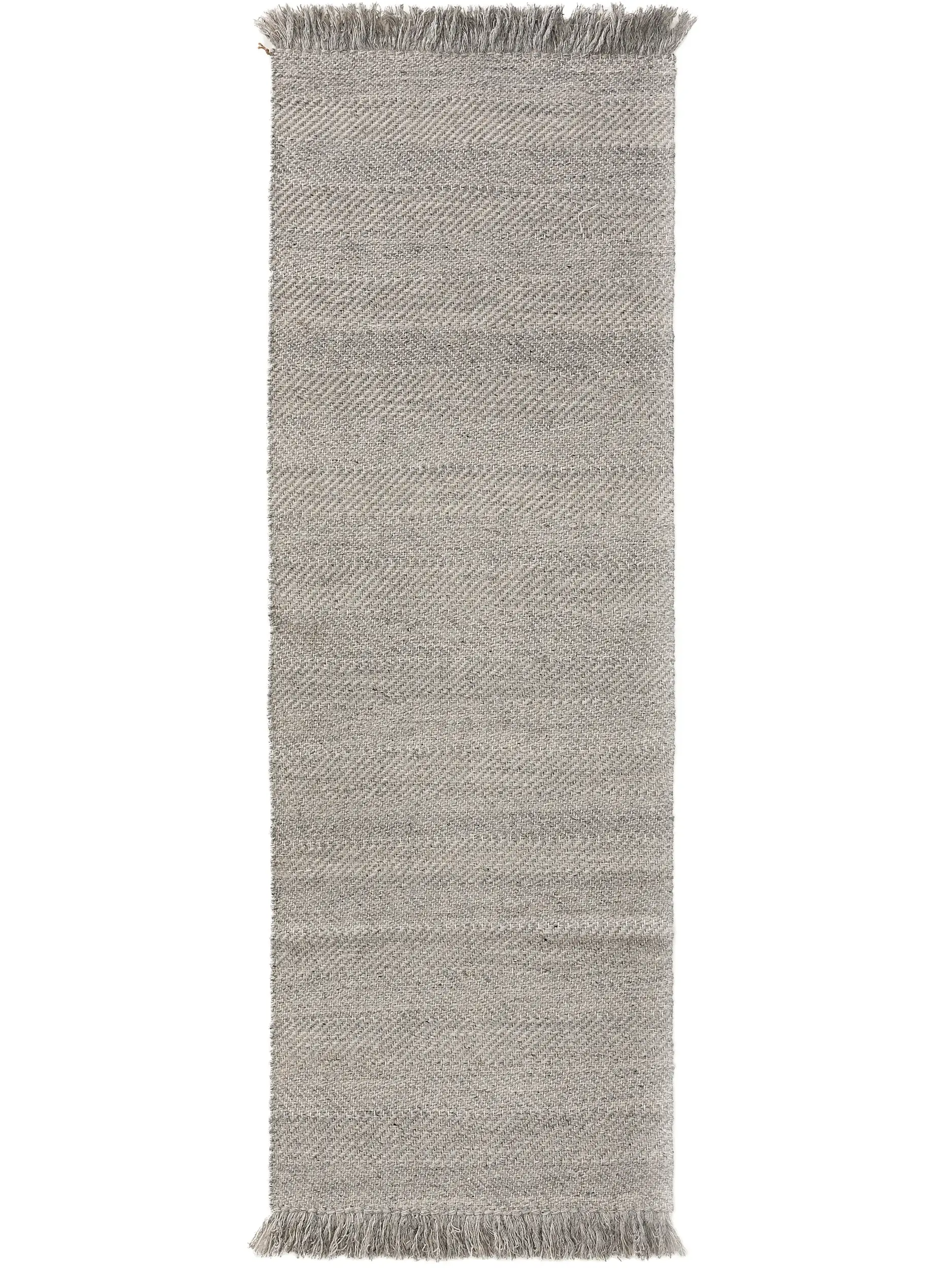 Teppich aus 60% Wolle, 20% Baumwolle, 20% Polyester in Grau mit 60% Wolle, 20% Baumwolle, 20% Polyester hohem Flor von benuta Pure
