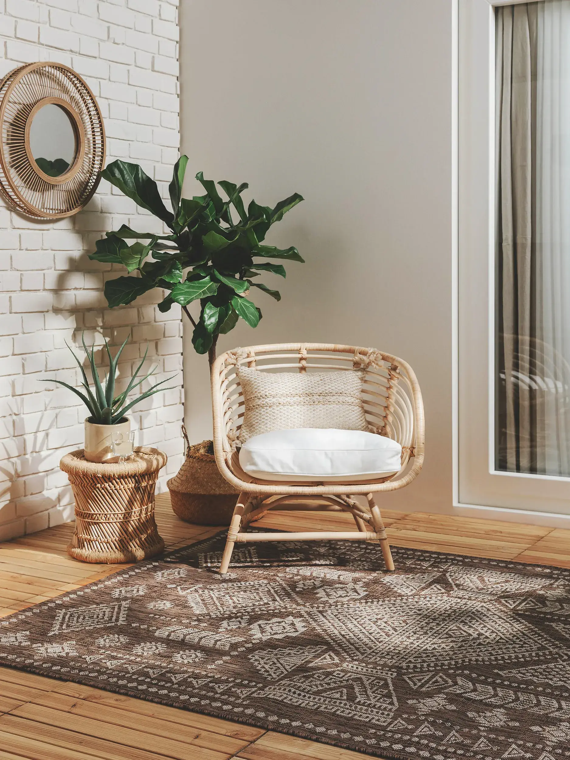 Tapis en 100% Polypropylène en Marron avec une pile de 100% Polypropylène de hauteur de benuta POP