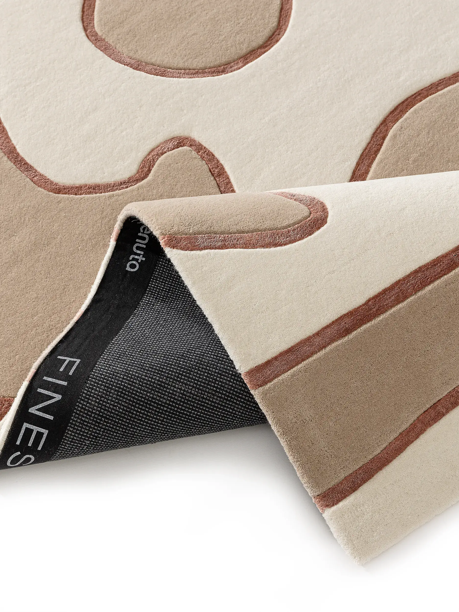Alfombra de 90% Lana, 10% Lyocell (Tencel™) en Beige con un pelo de {{Placeholder_Pile Height}} de altura de benuta Finest
