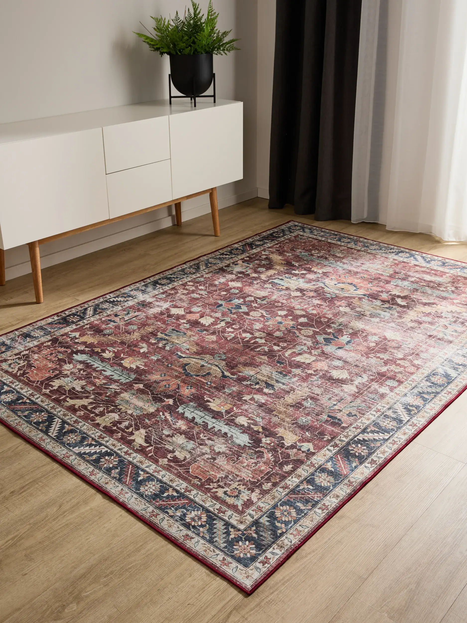 Rug made of 100% Polyester in Multicolour with a 100% Polyester high pile by benuta Basic