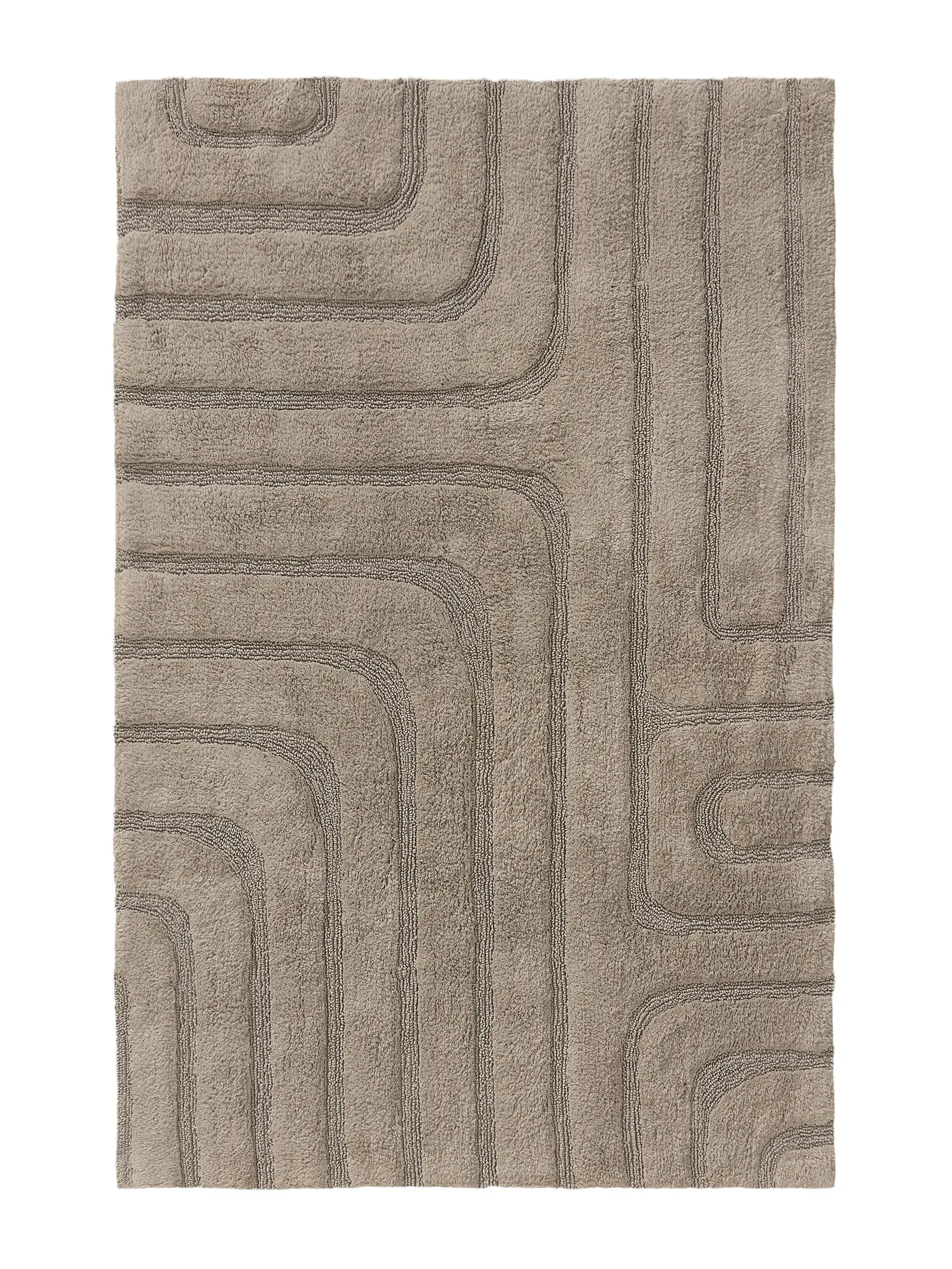 Badematte Dan Taupe com design Geometrisch em 100% Baumwolle da benuta Nest