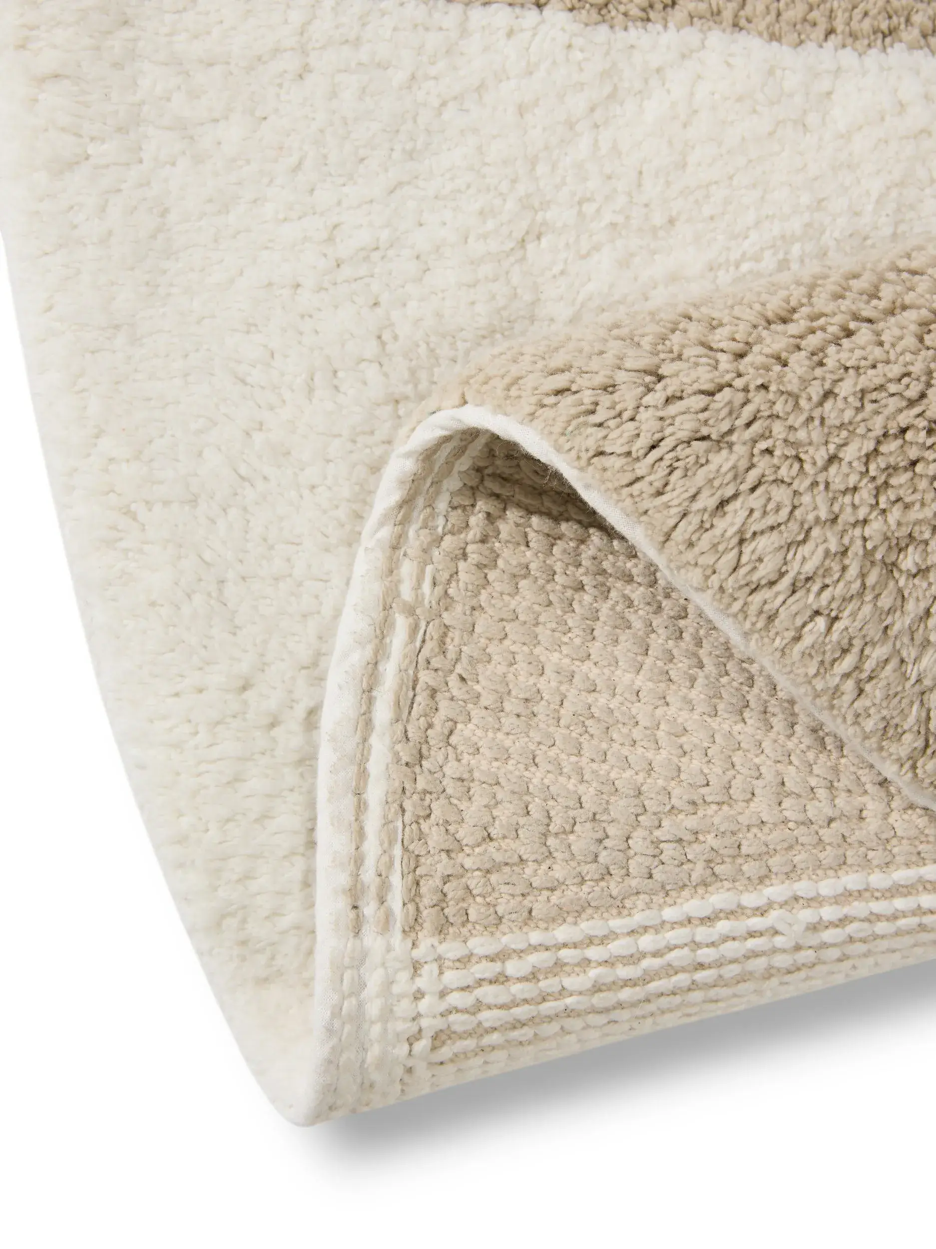 Teppich aus 100% Recycelte Baumwolle in Beige mit 100% Recycelte Baumwolle hohem Flor von Lytte