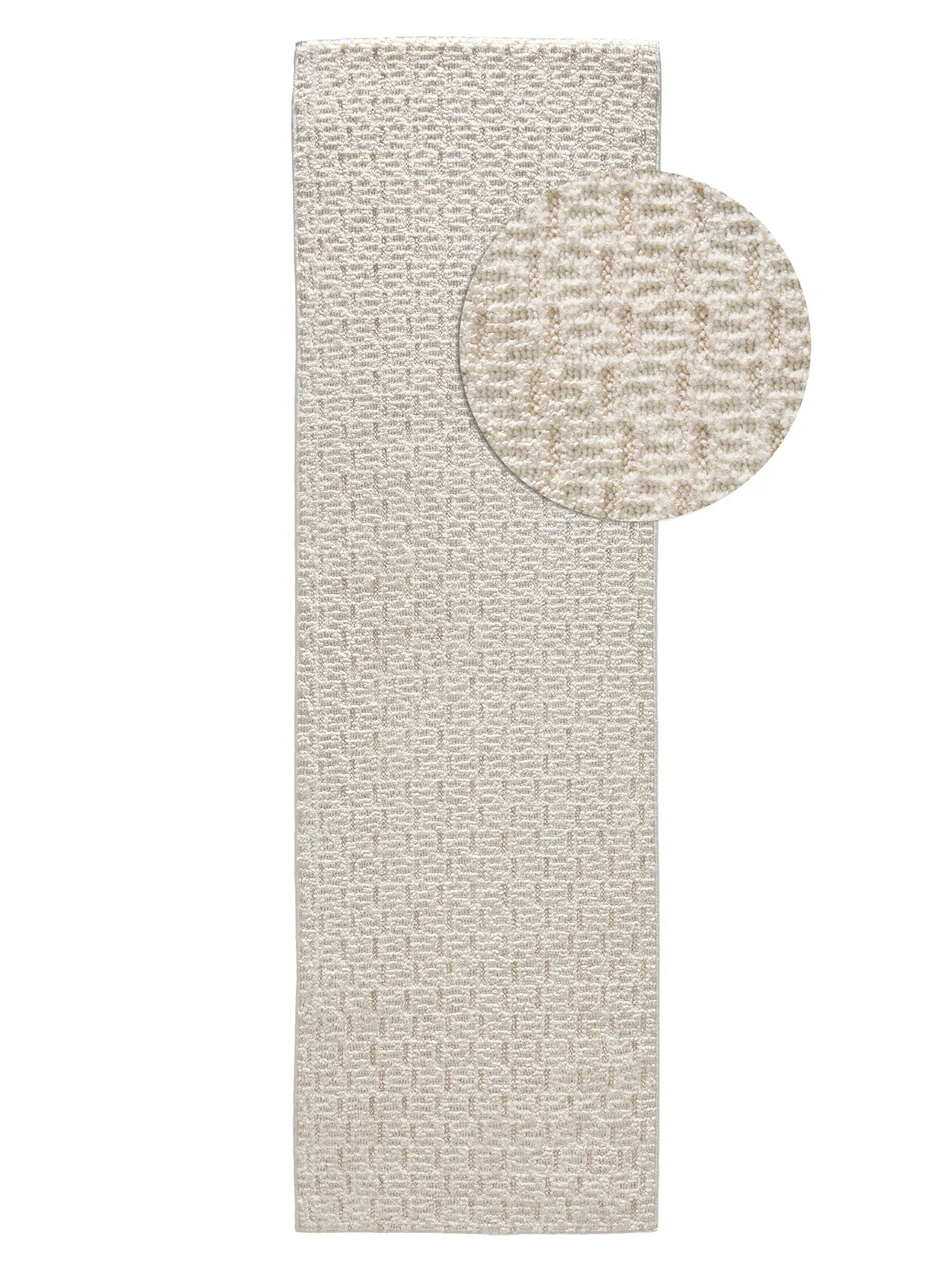 Rug made of 100% Polyester in White with a 100% Polyester high pile by benuta Nest