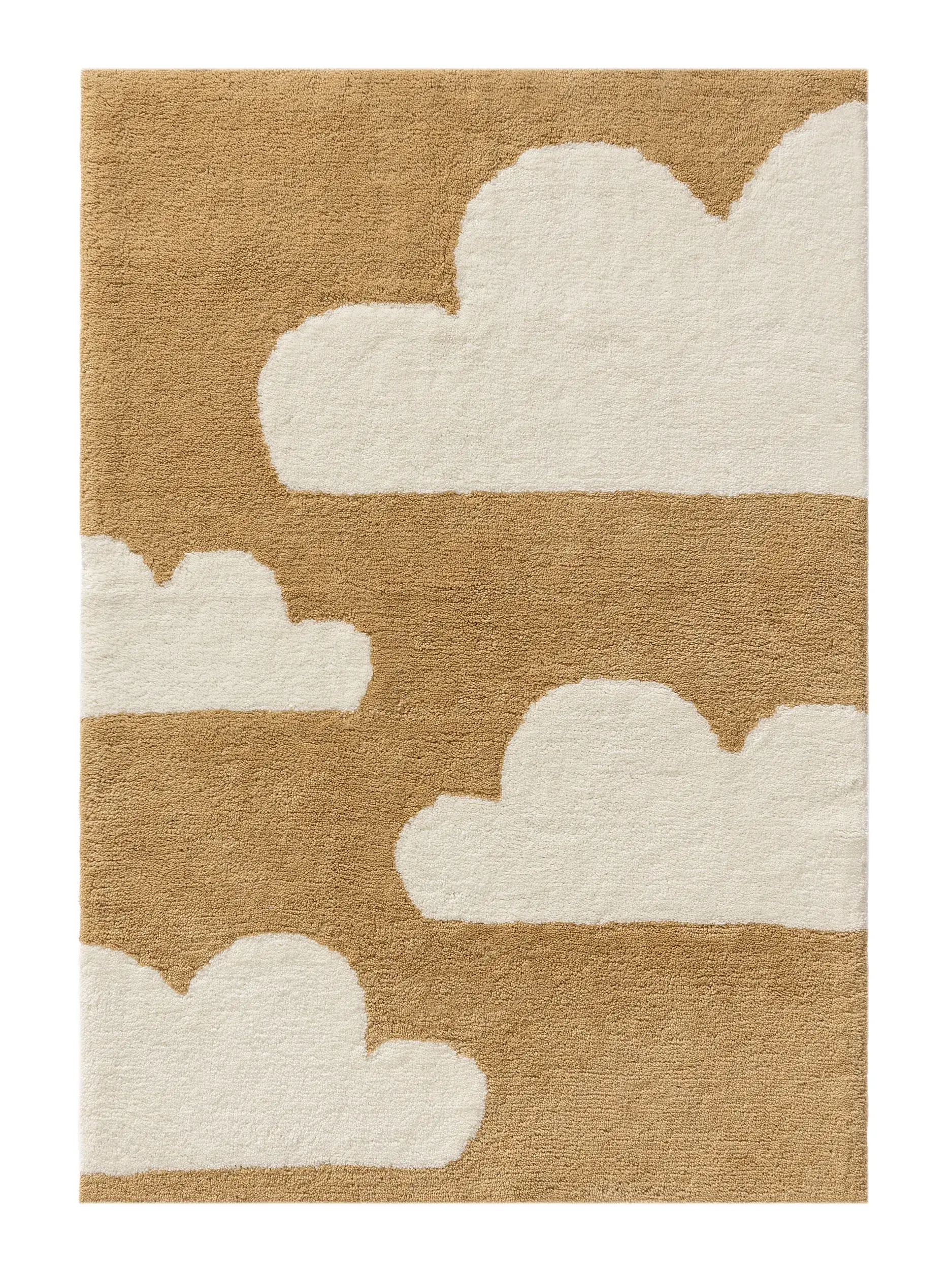 Teppich aus 100% Wolle (aus Neuseeland) in Beige mit 100% Wolle (aus Neuseeland) hohem Flor von Lytte